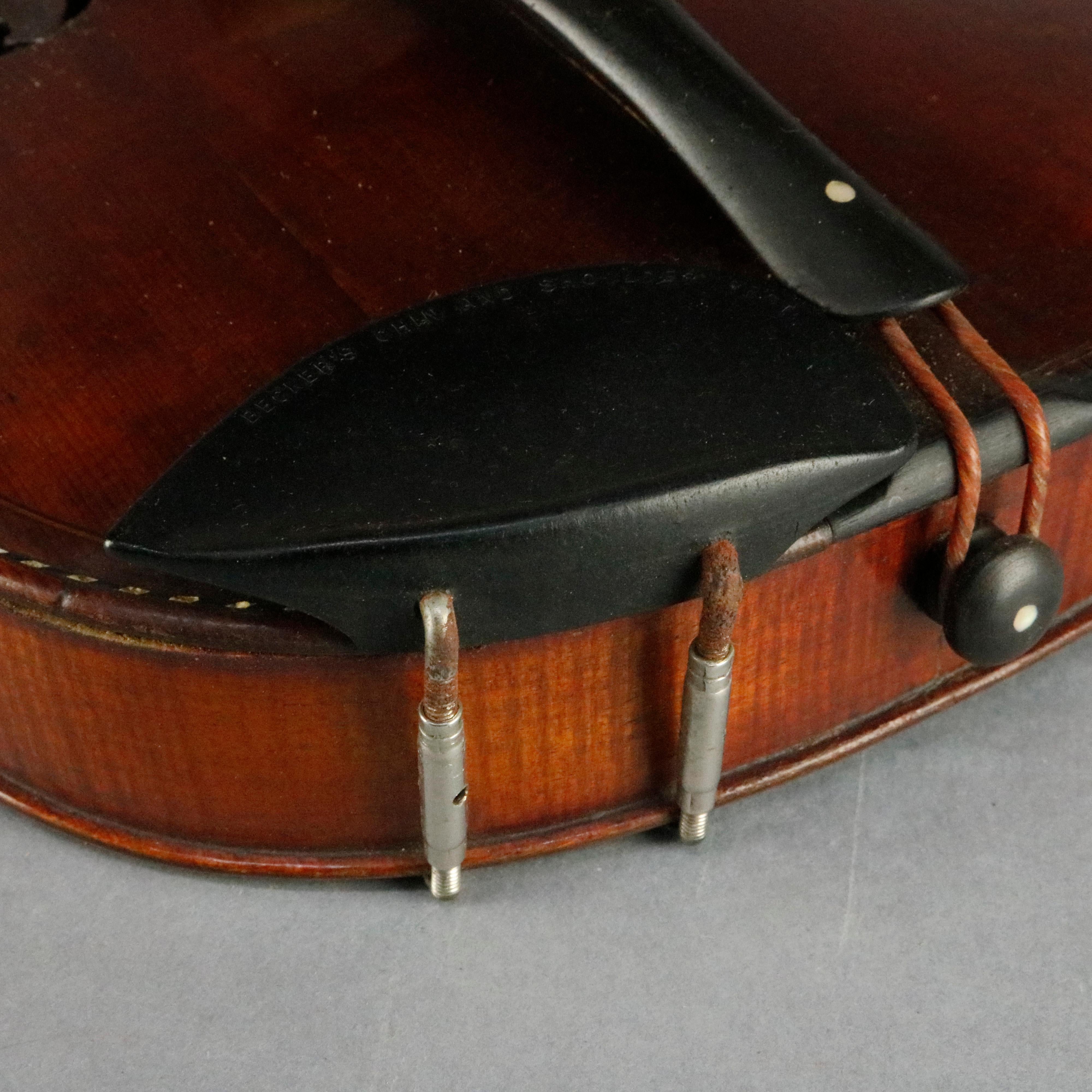Antique Tiger Maple Violin with Case, Vincent Panormo, circa 1850 4