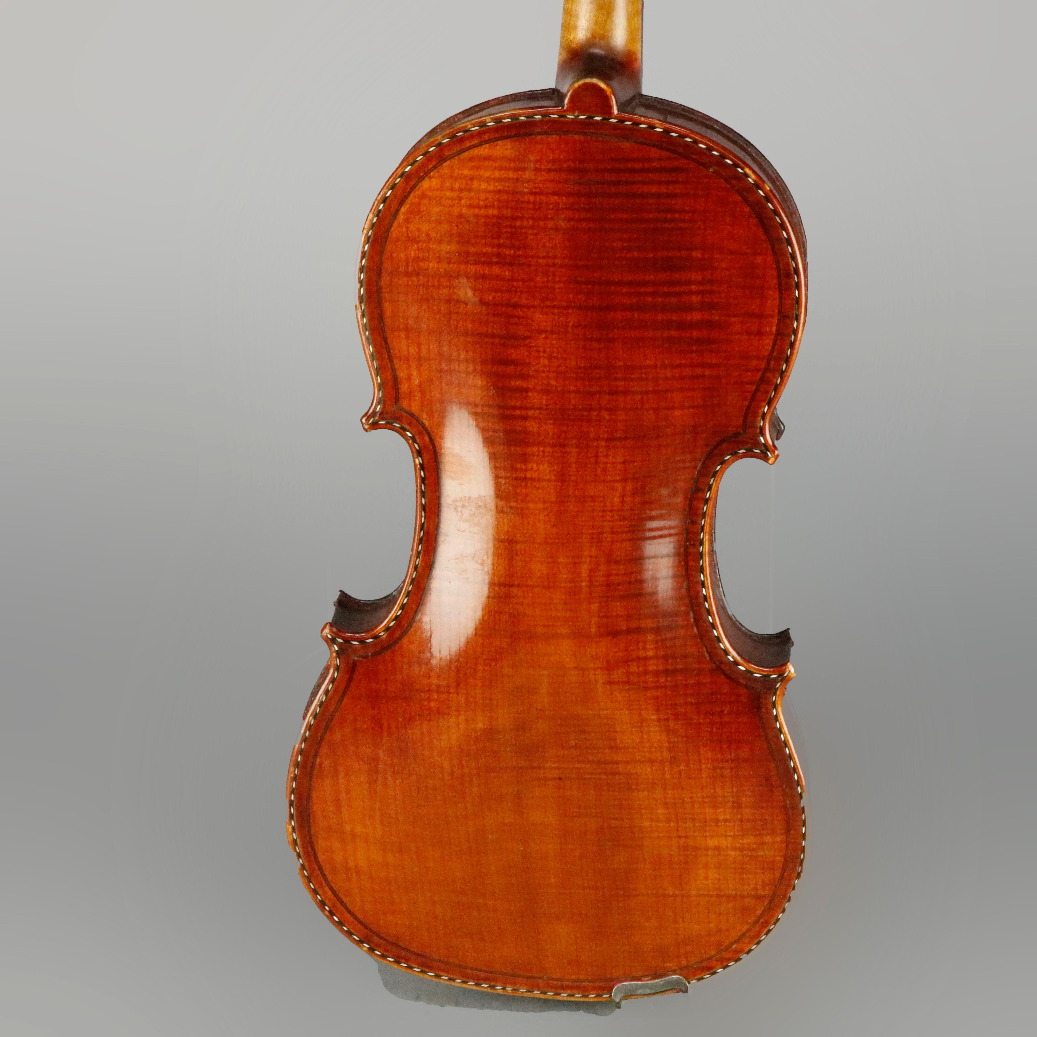 Antique Tiger Maple Violin with Case, Vincent Panormo, circa 1850 7