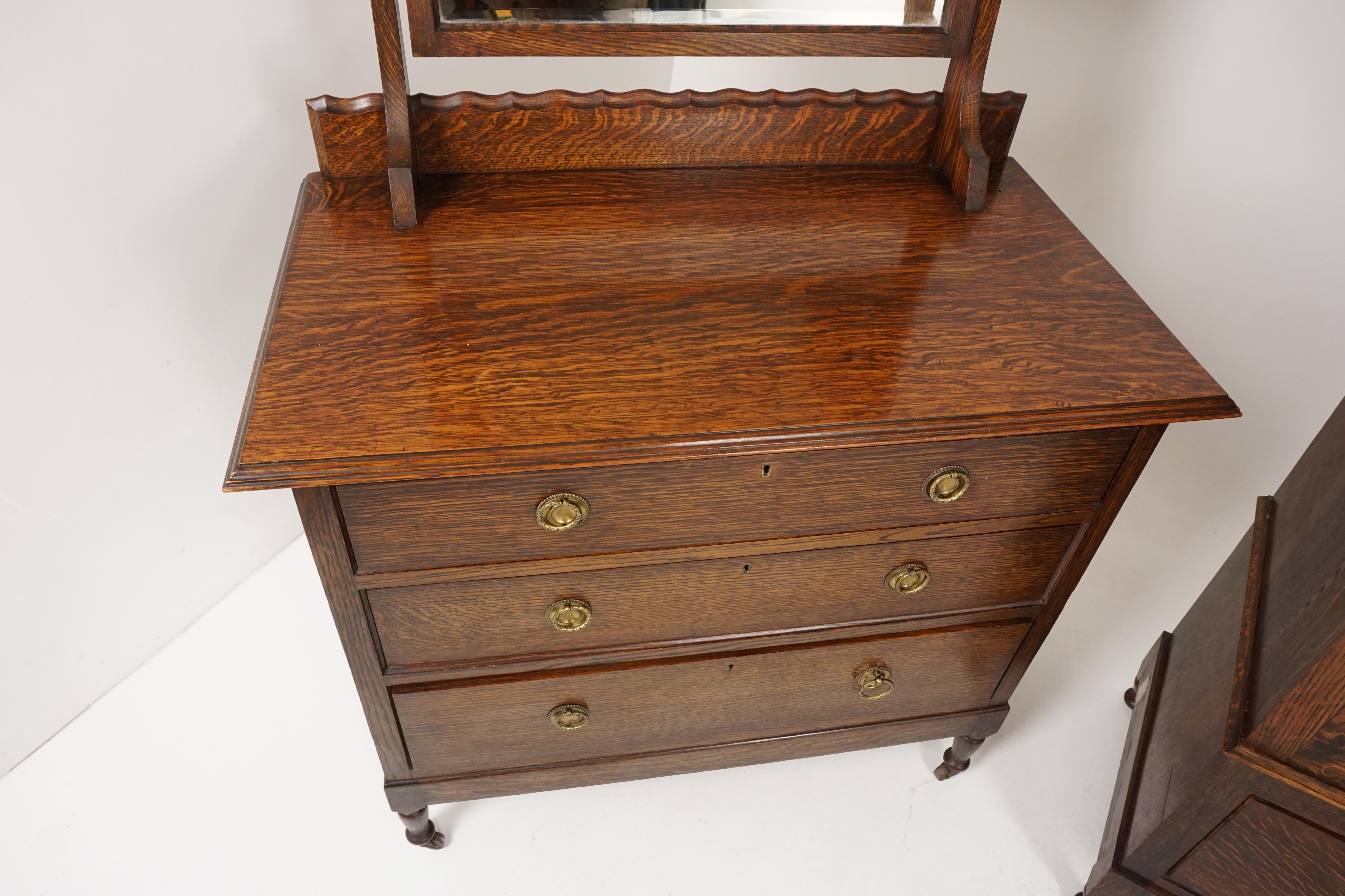 tiger wood dresser antique