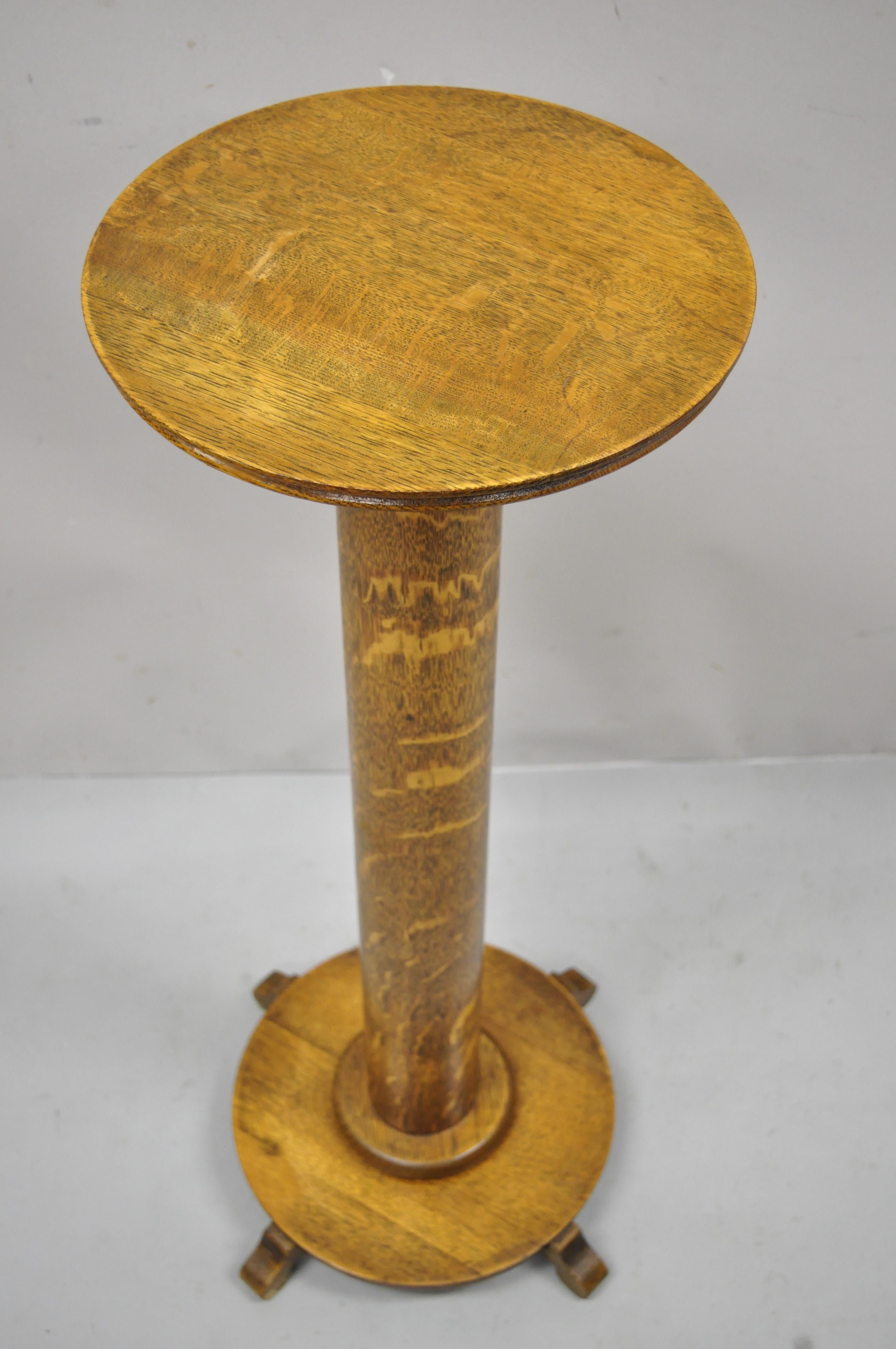 antique oak plant stand