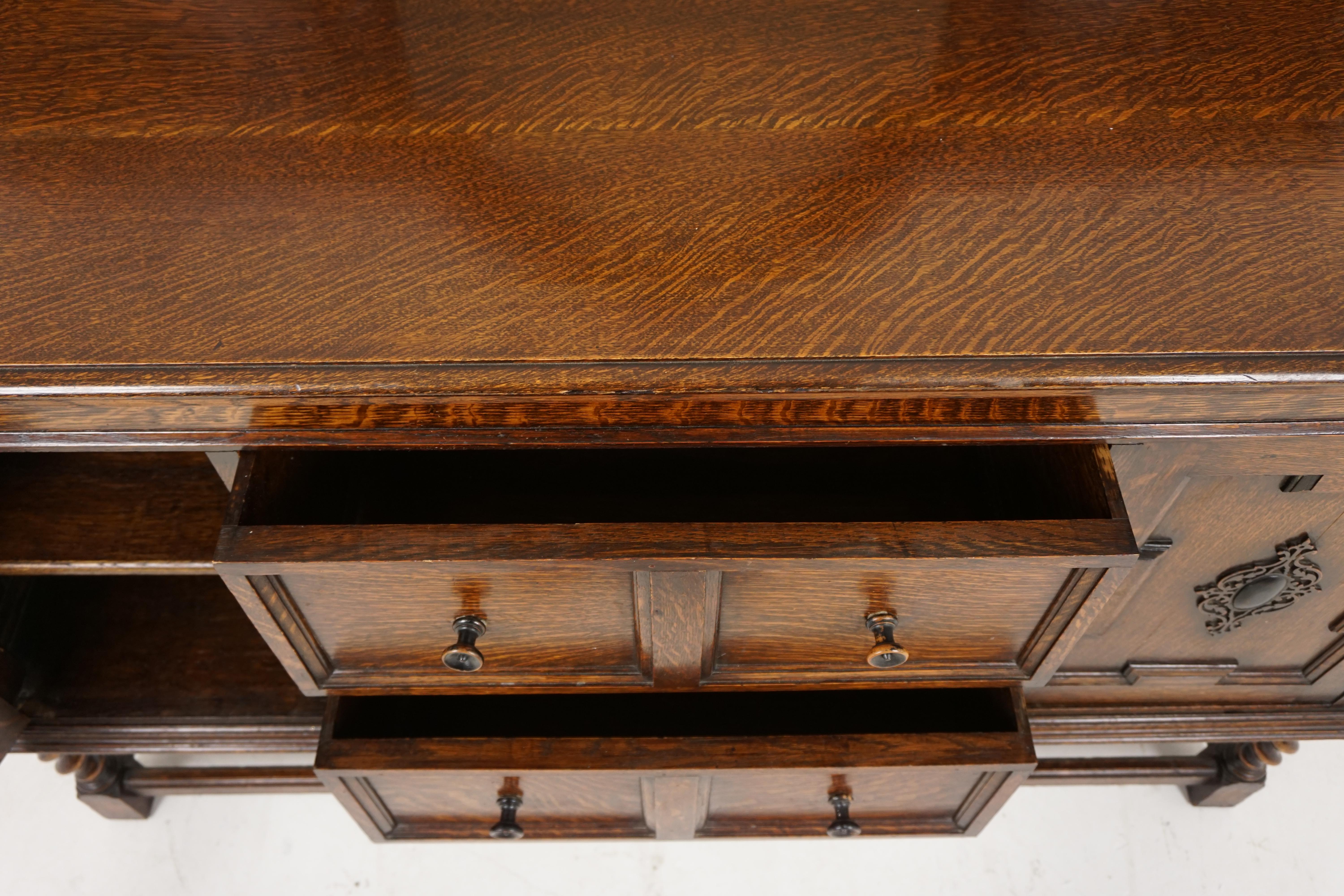 antique tiger oak sideboard