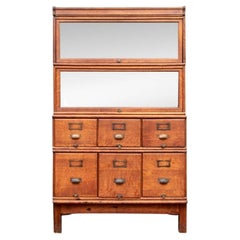 Used Tiger Oak Barrister Bookcase By Wabash Cabinet Company 