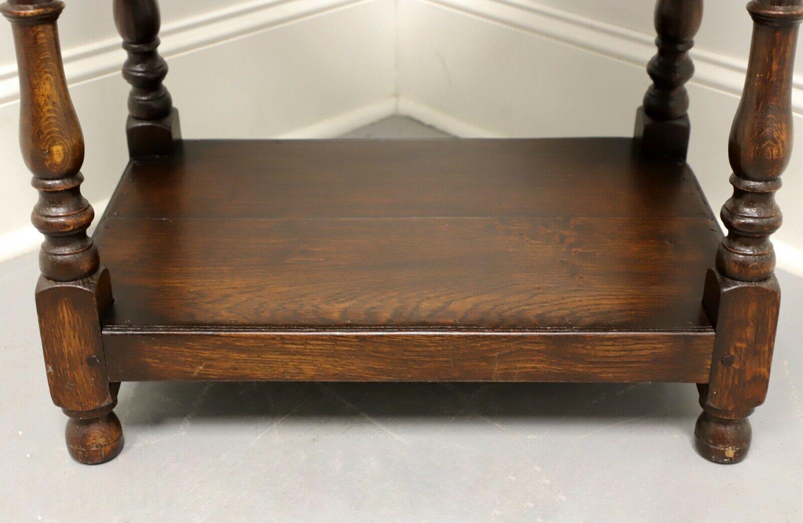 British Colonial Antique Tiger Oak Colonial Accent Table