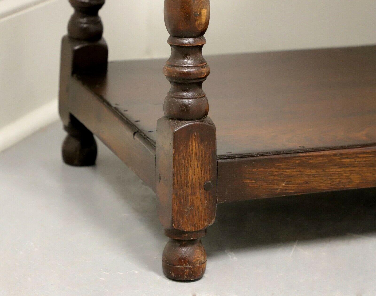 English Antique Tiger Oak Colonial Accent Table