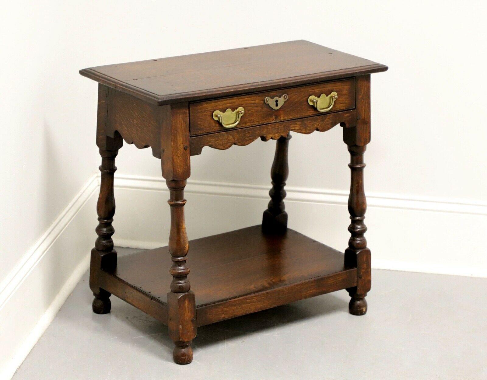 19th Century Antique Tiger Oak Colonial Accent Table