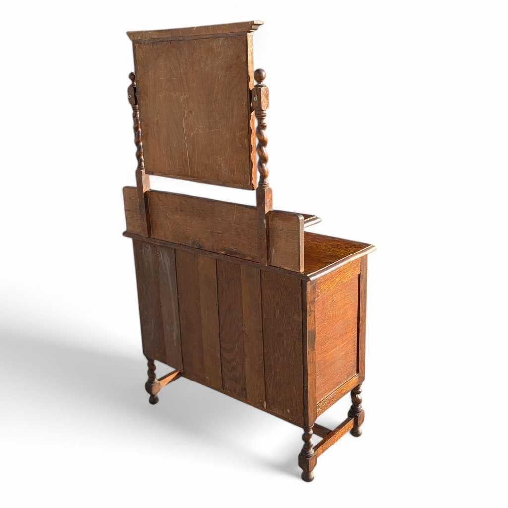 Antike Tiger Oak Kommode mit Spiegel, Barley Twist, USA, um 1900 im Angebot 4