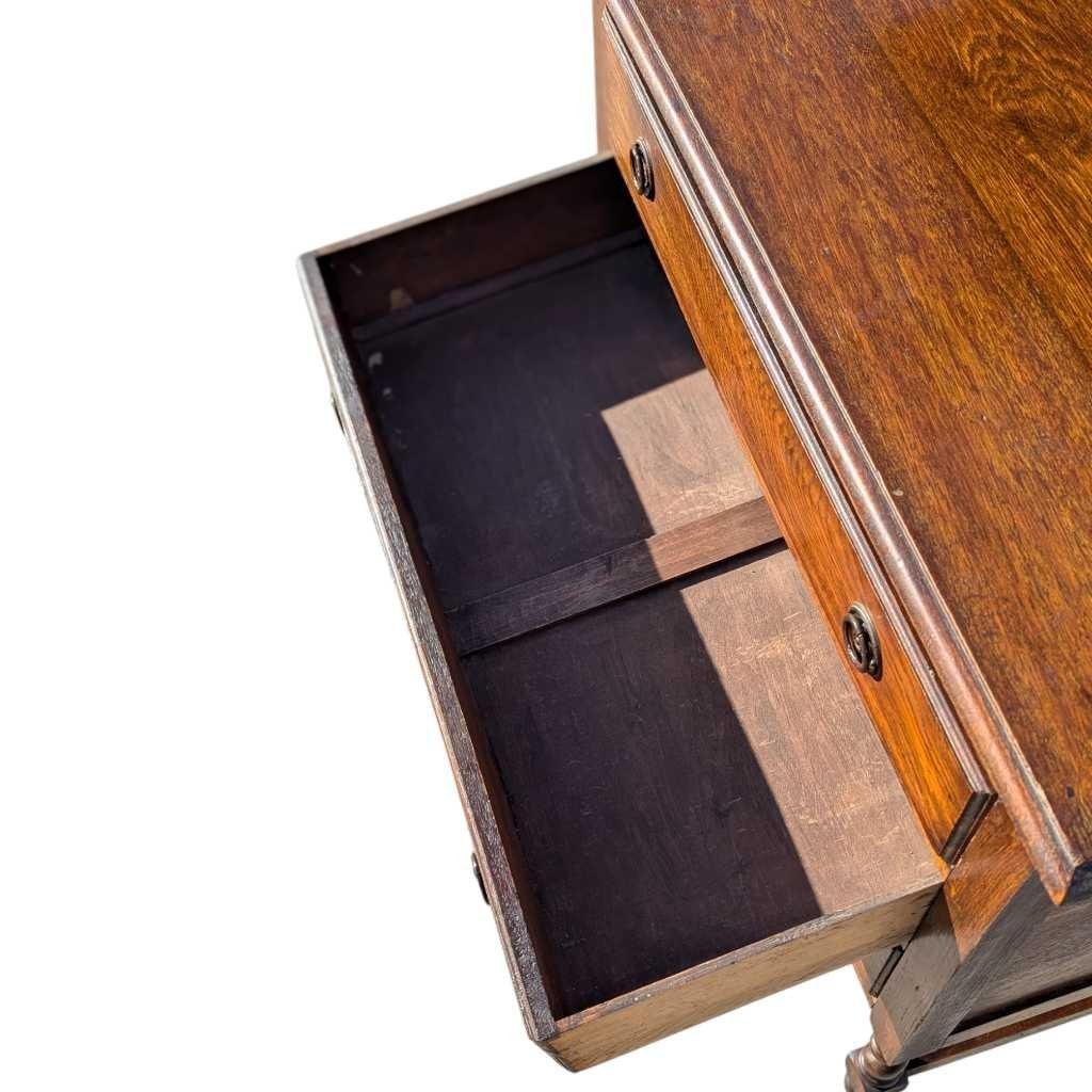 Antike Tiger Oak Kommode mit Spiegel, Barley Twist, USA, um 1900 im Angebot 6