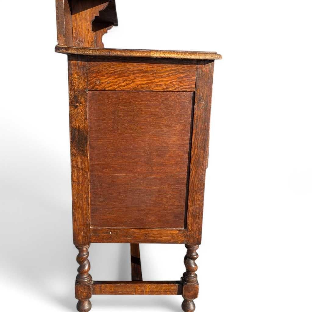 Antike Tiger Oak Kommode mit Spiegel, Barley Twist, USA, um 1900 im Angebot 9
