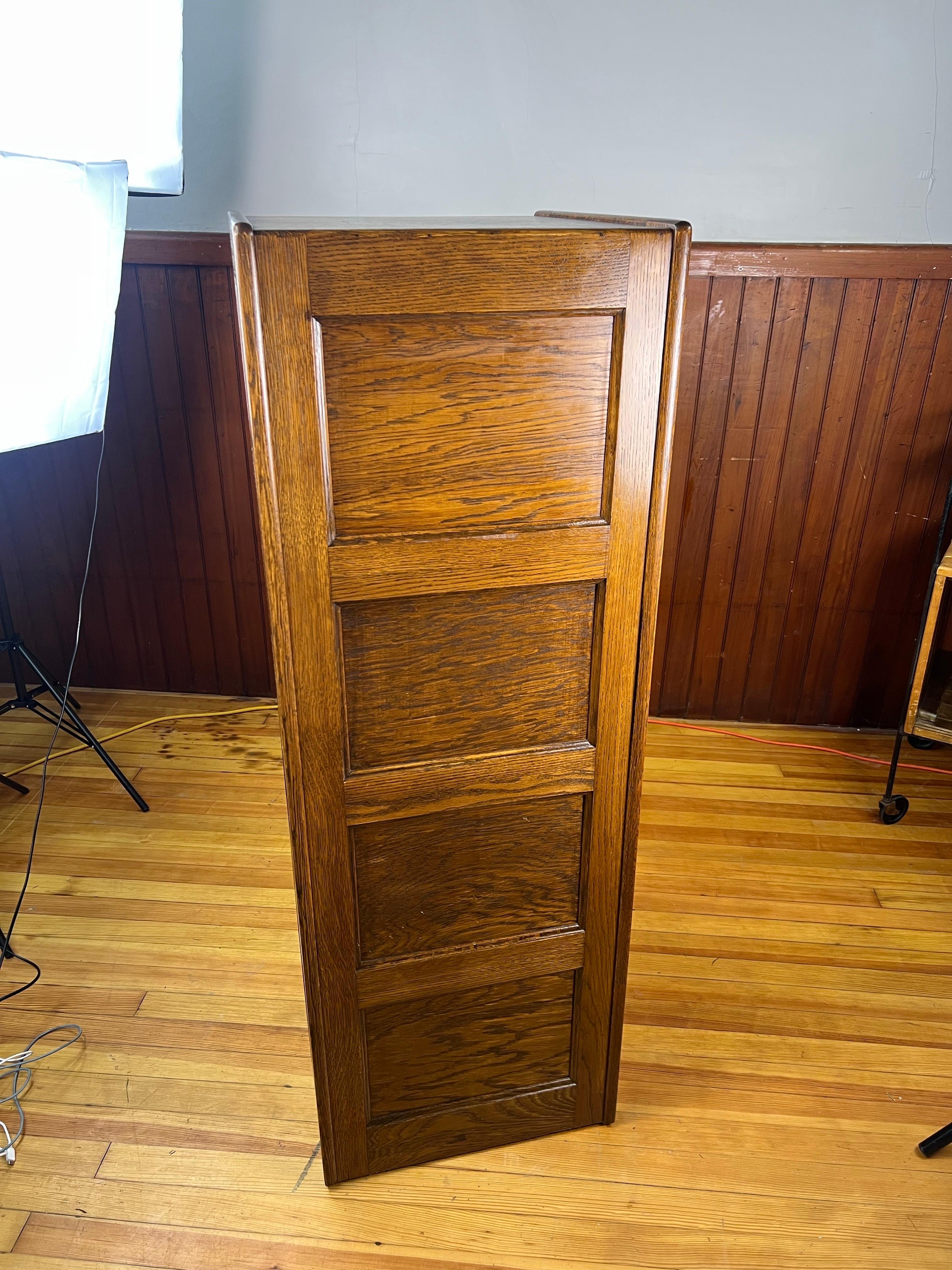 Antique Tiger Oak Flat File Cabinet 1