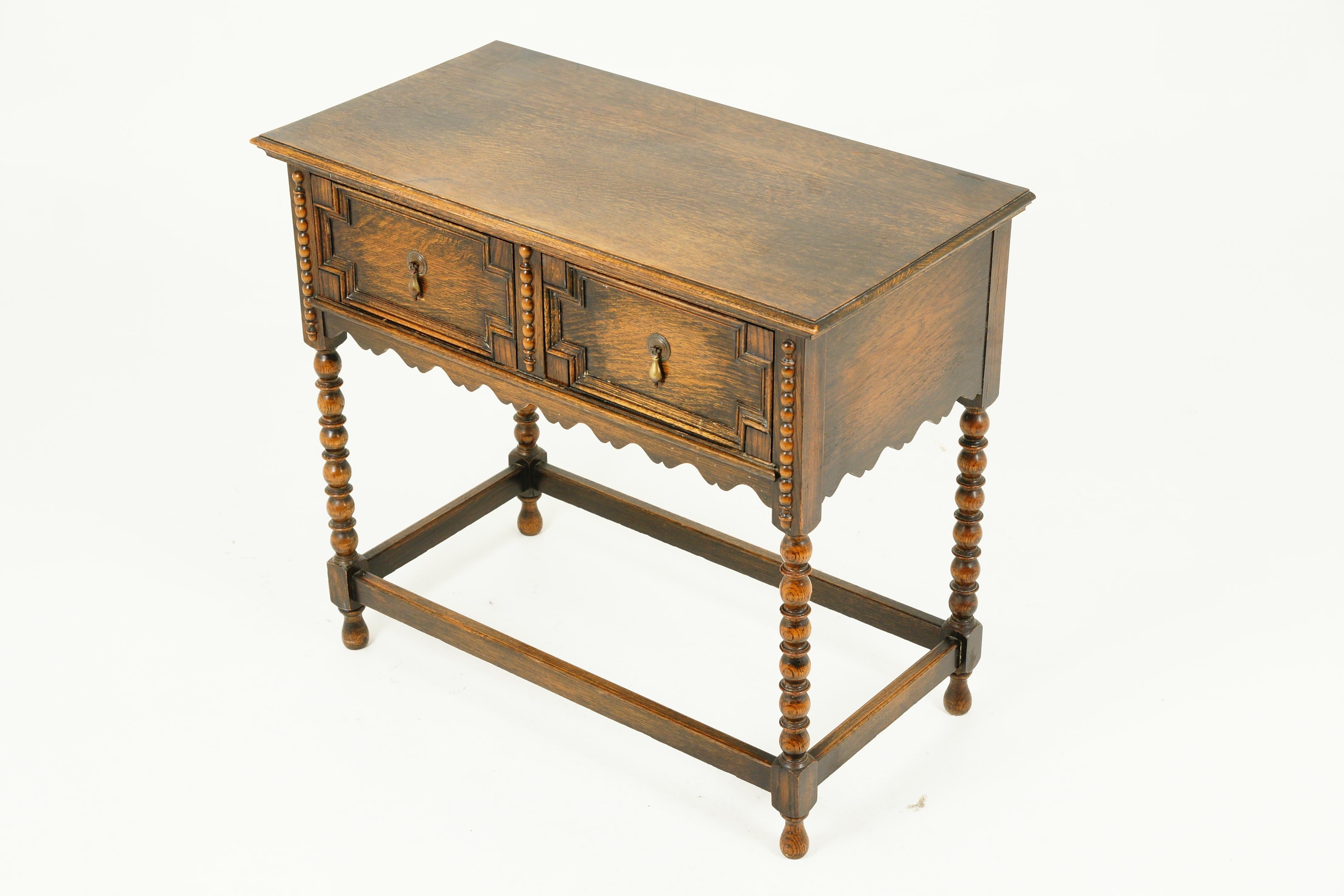 Antique Tiger Oak Hall Table, Serving Table, Scotland 1910, B2341 4