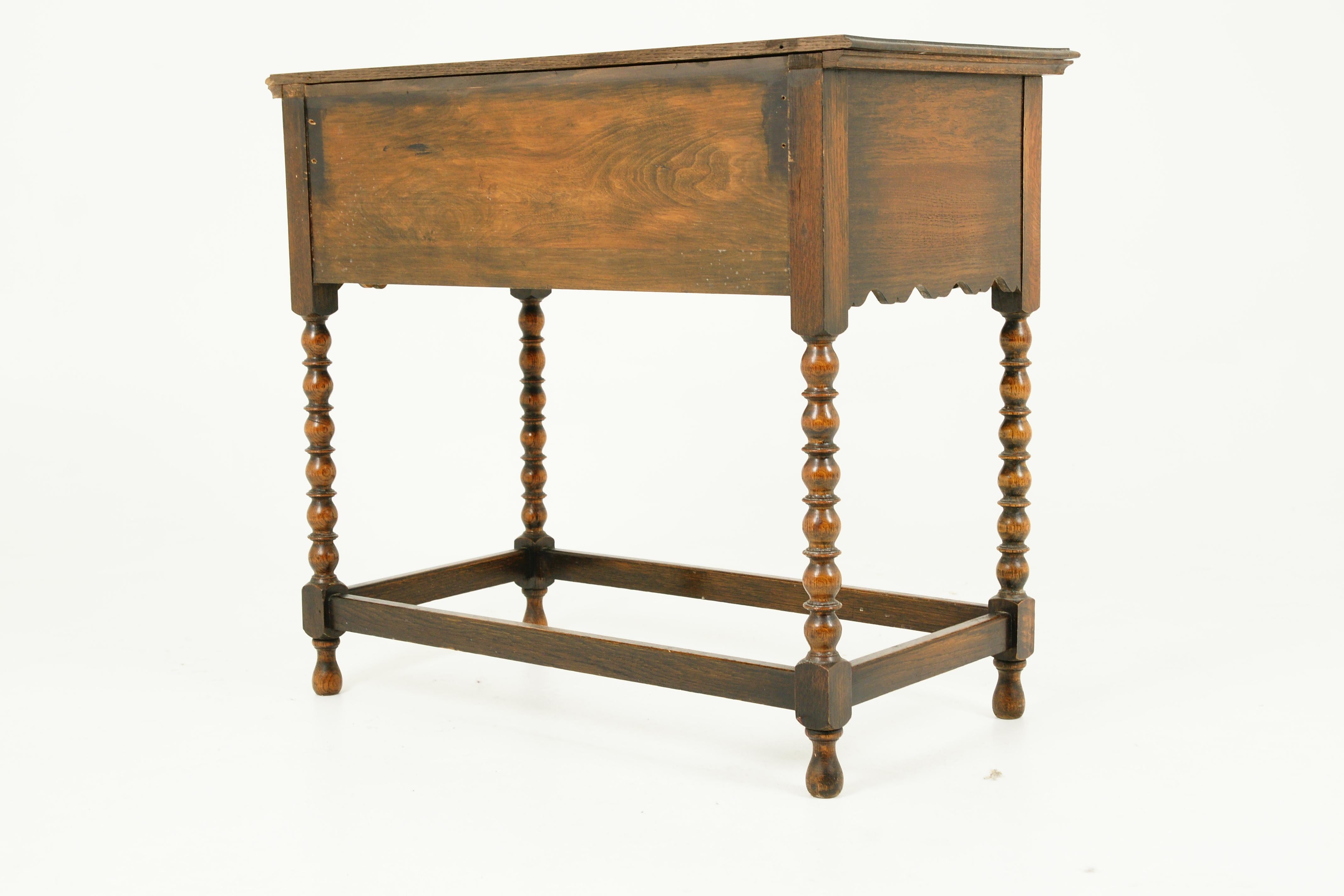 Early 20th Century Antique Tiger Oak Hall Table, Serving Table, Scotland 1910, B2341