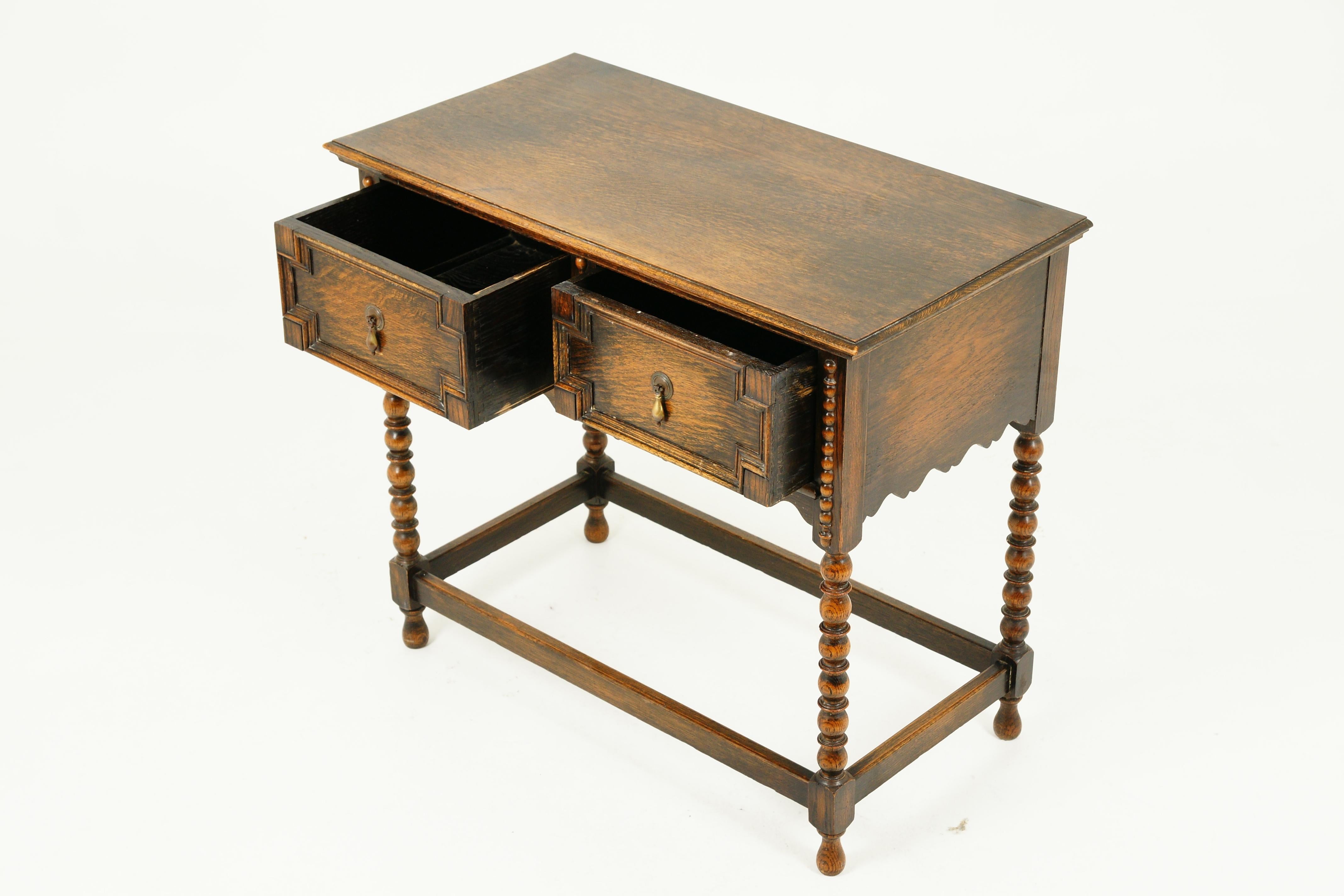 Antique Tiger Oak Hall Table, Serving Table, Scotland 1910, B2341 2