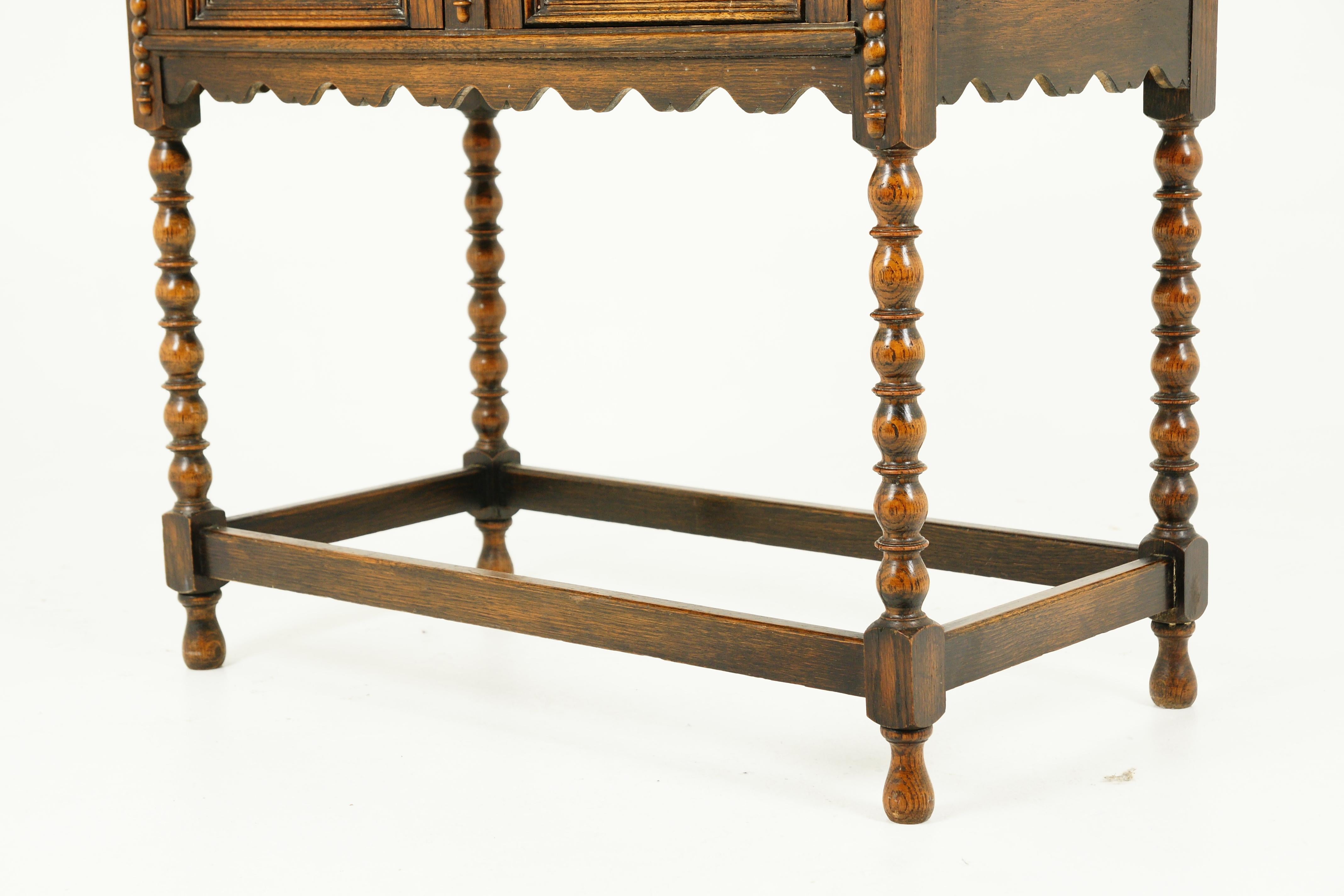 Antique Tiger Oak Hall Table, Serving Table, Scotland 1910, B2341 3