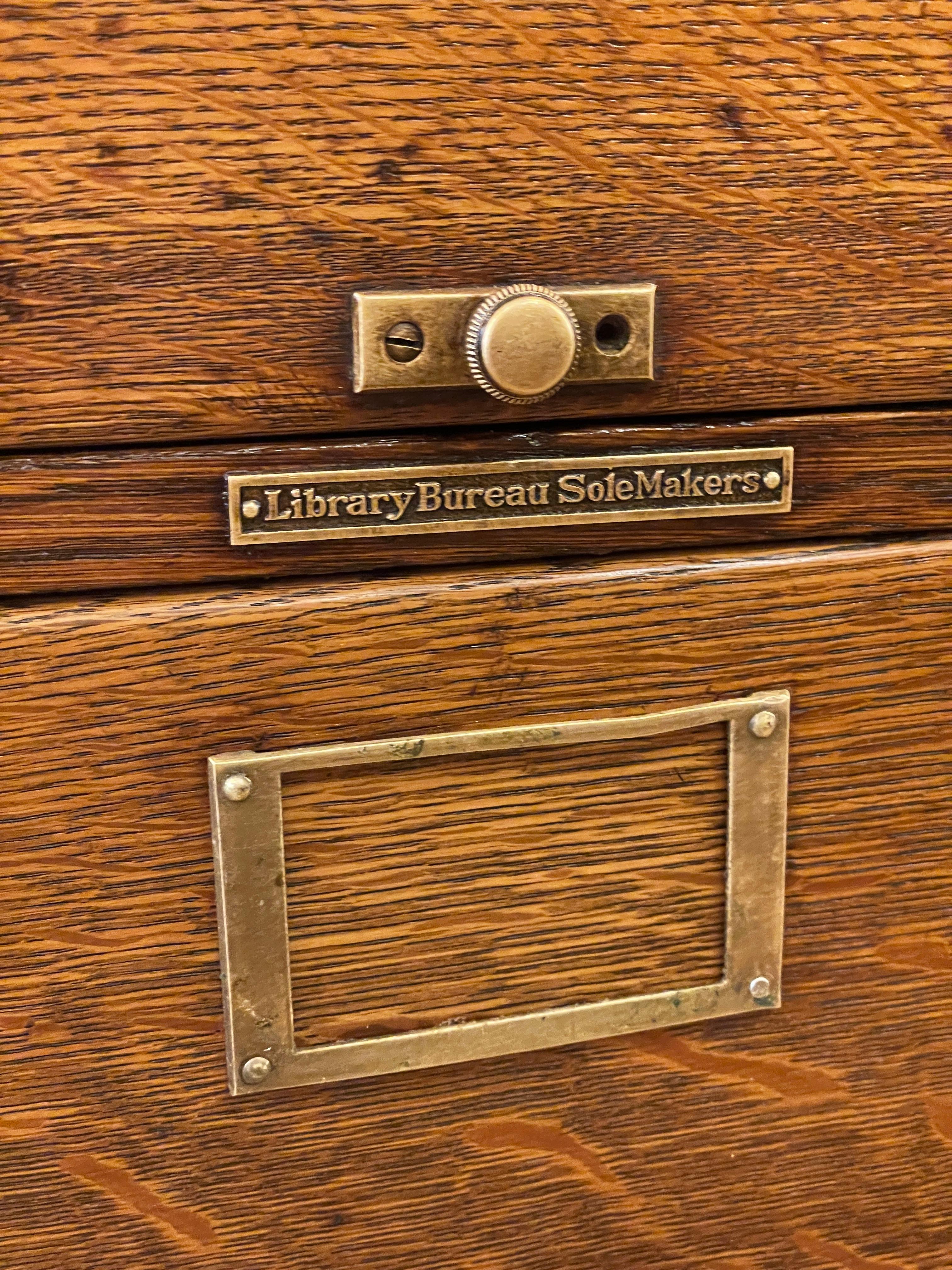 American Antique Tiger Oak Library Bureau SoleMakers File Cabinet Restored