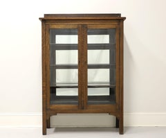 Antique Tiger Oak Mission Arts & Crafts Bookcase / Curio Cabinet