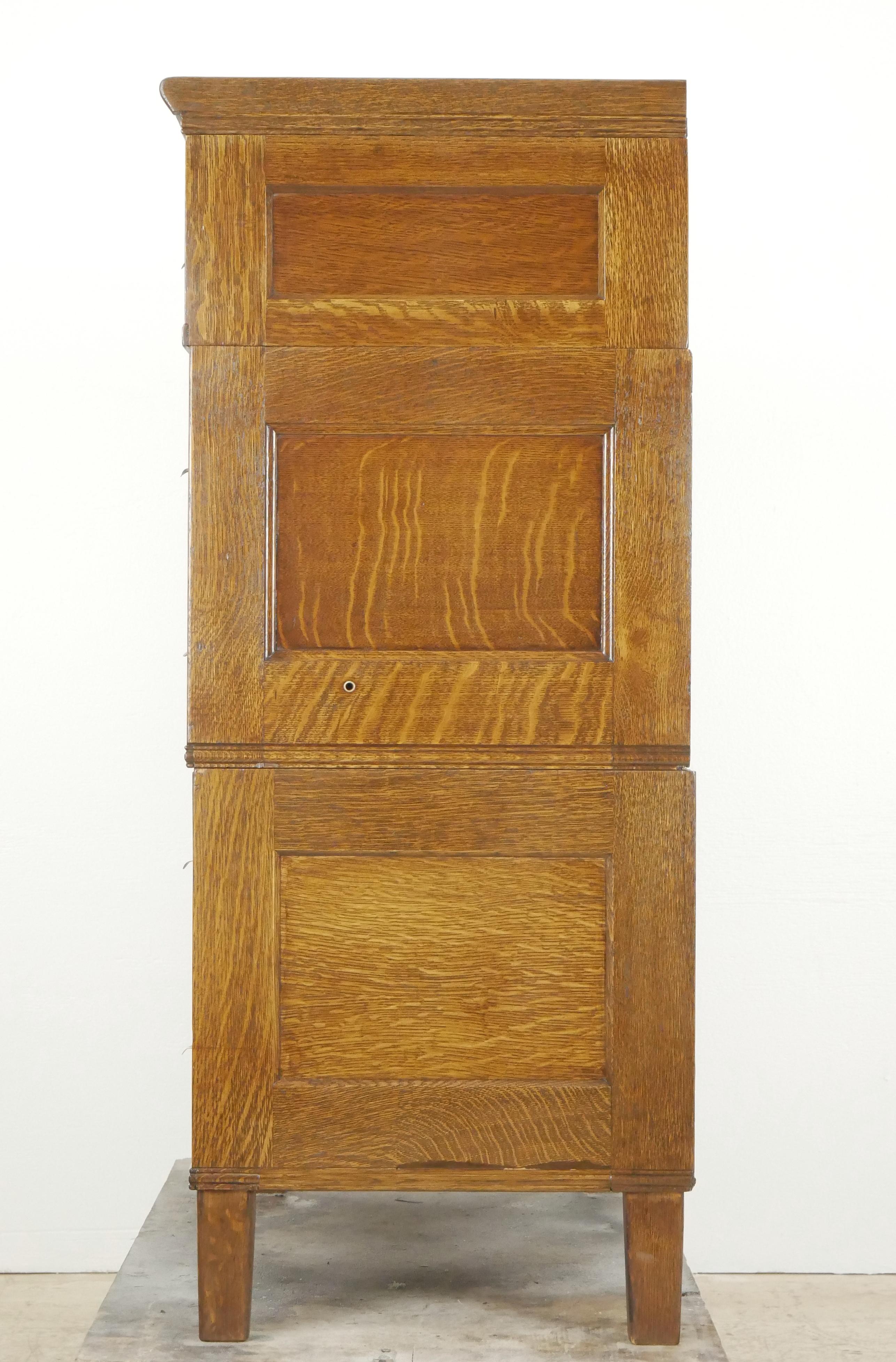 Antique Tiger Oak Modular Filing Card Catalog Cabinet 1