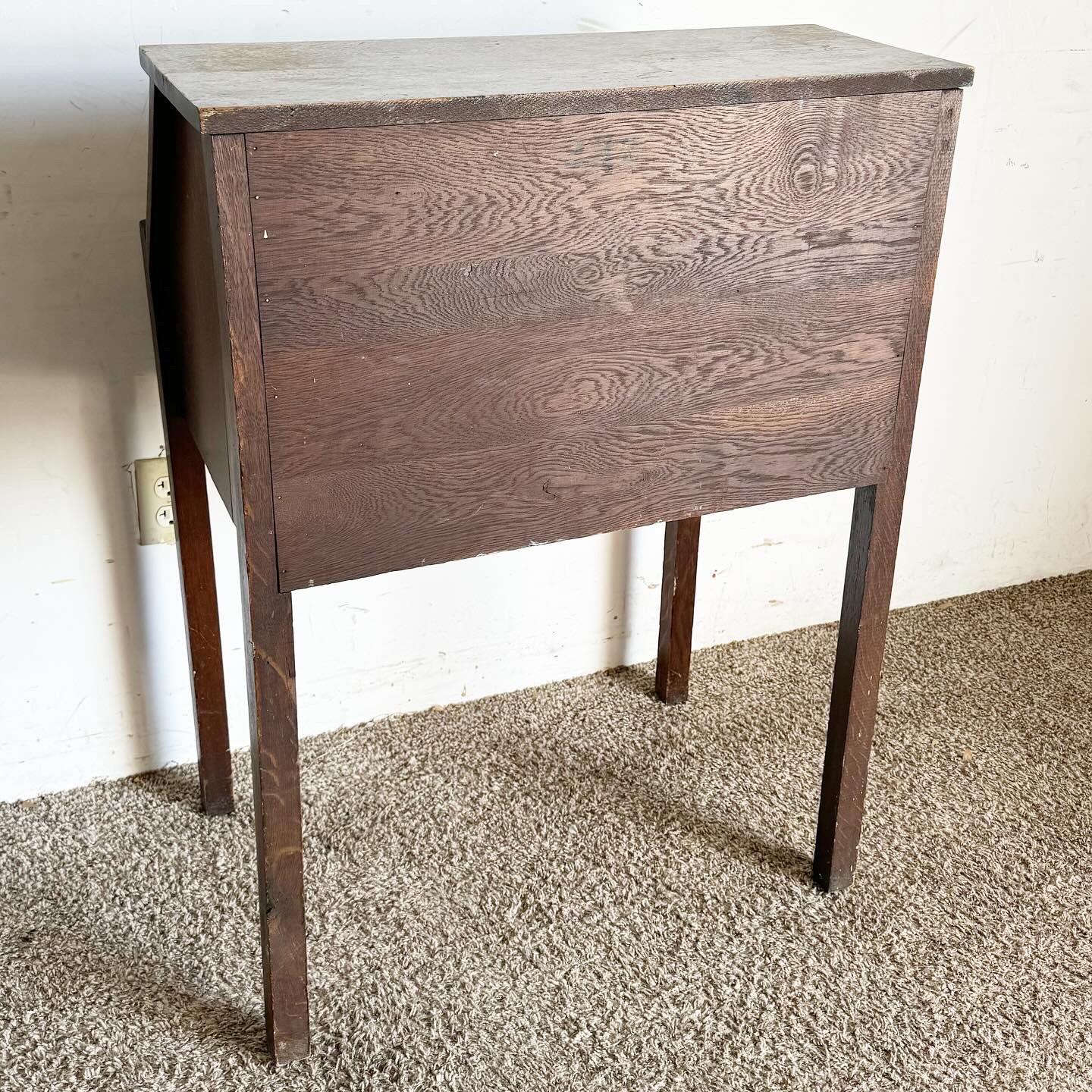 20th Century Antique Tiger Oak Secretary Desk by Danner For Sale