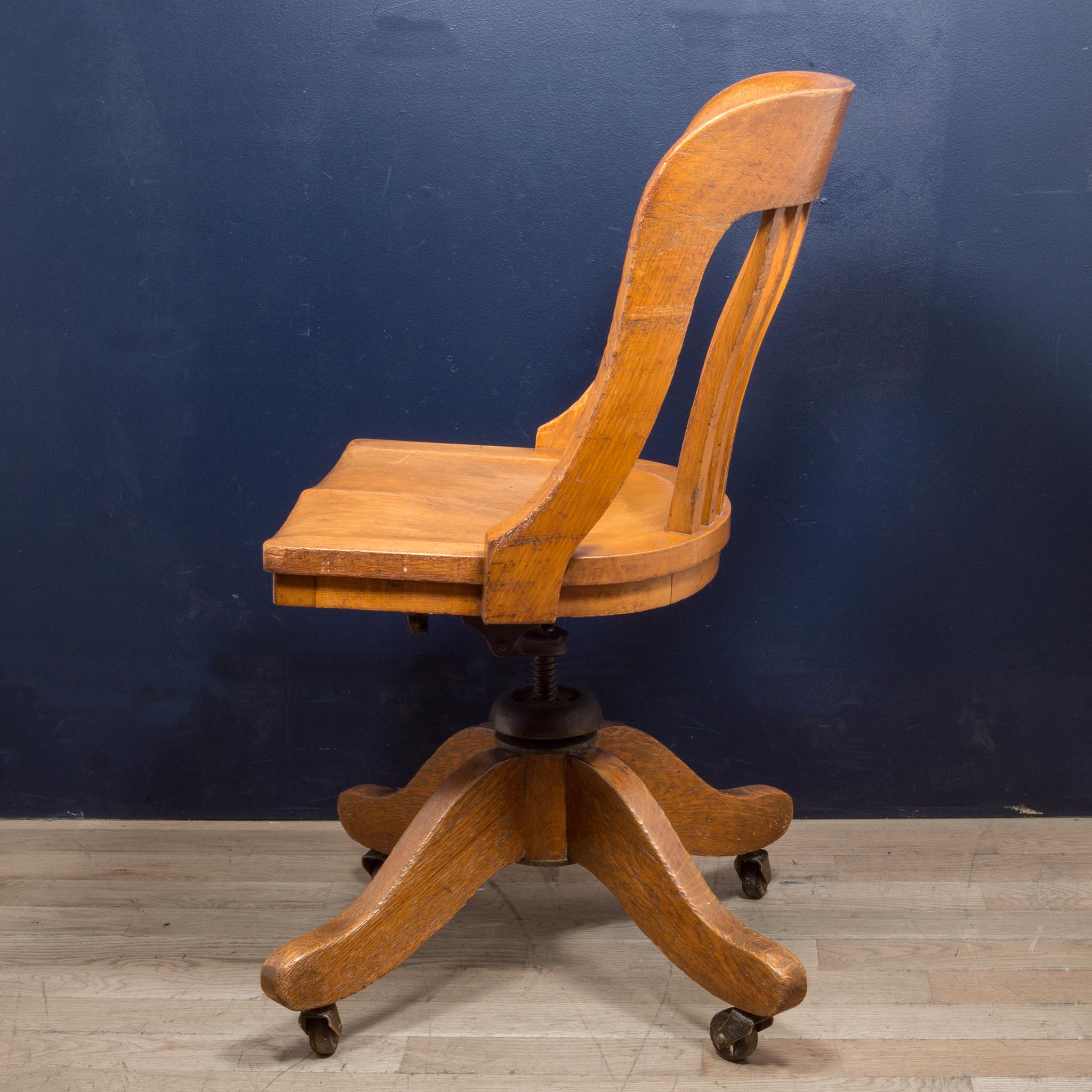 antique oak desk chair