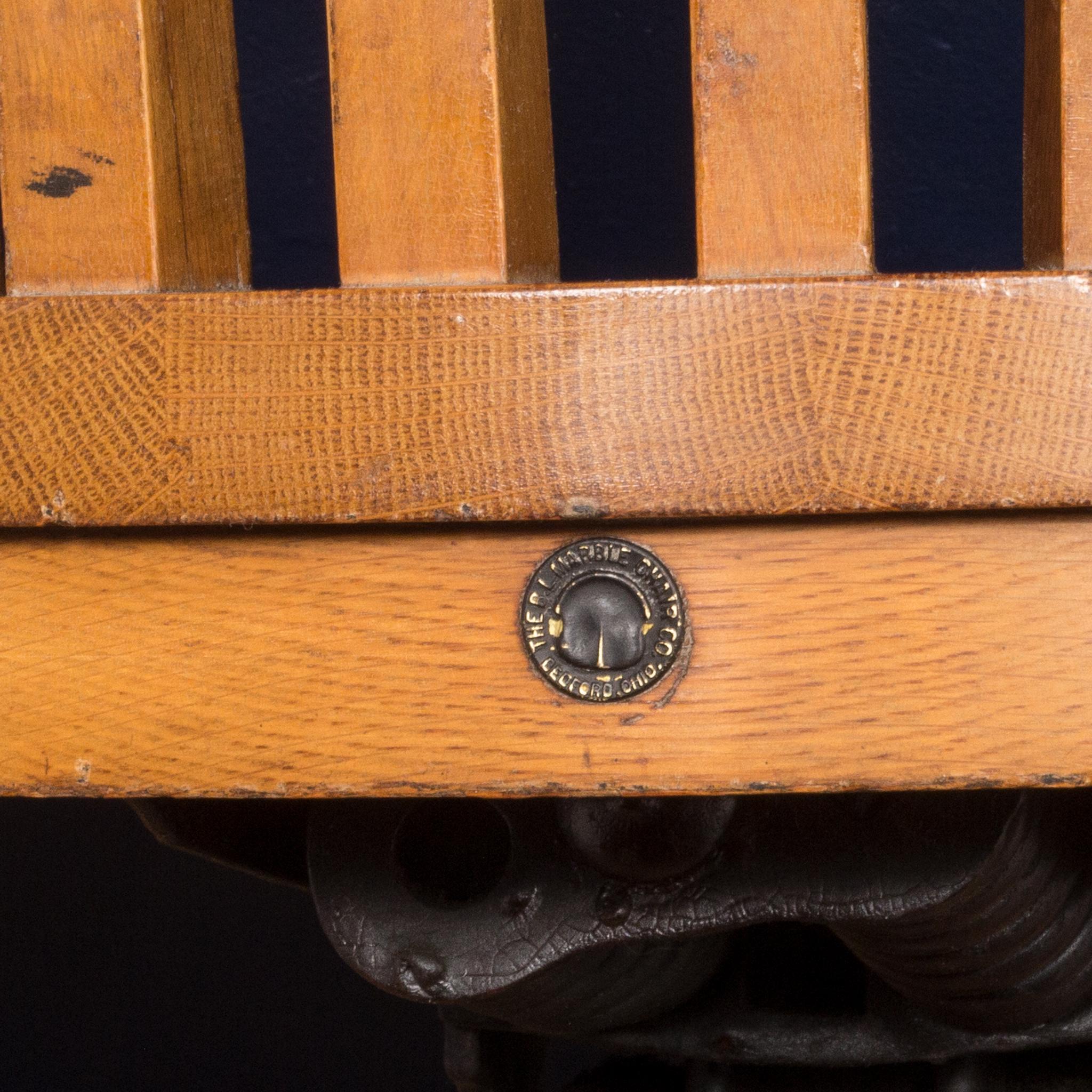 Industrial Antique Tiger Oak Swivel Desk Chair, circa 1900-1920