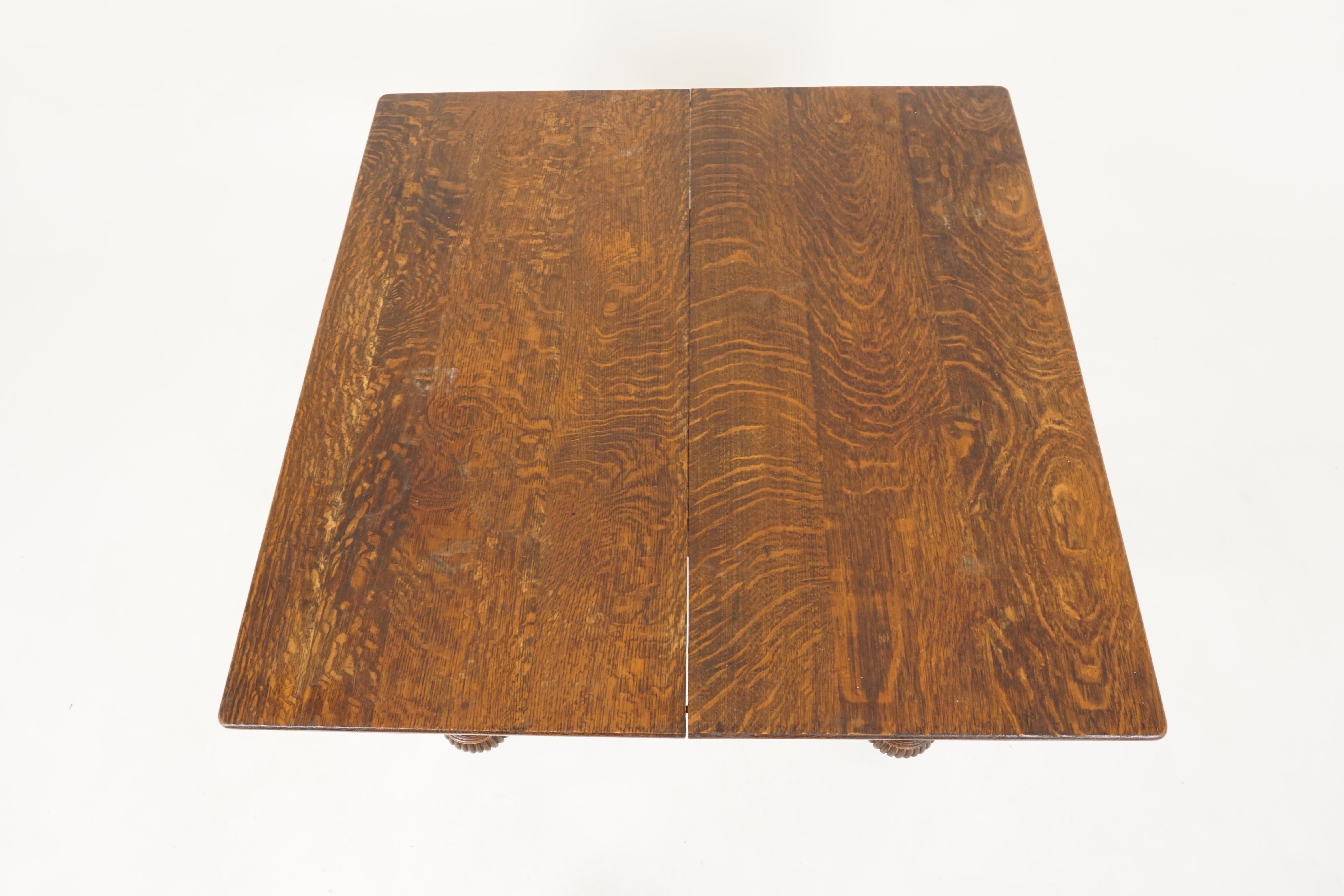 antique square oak table