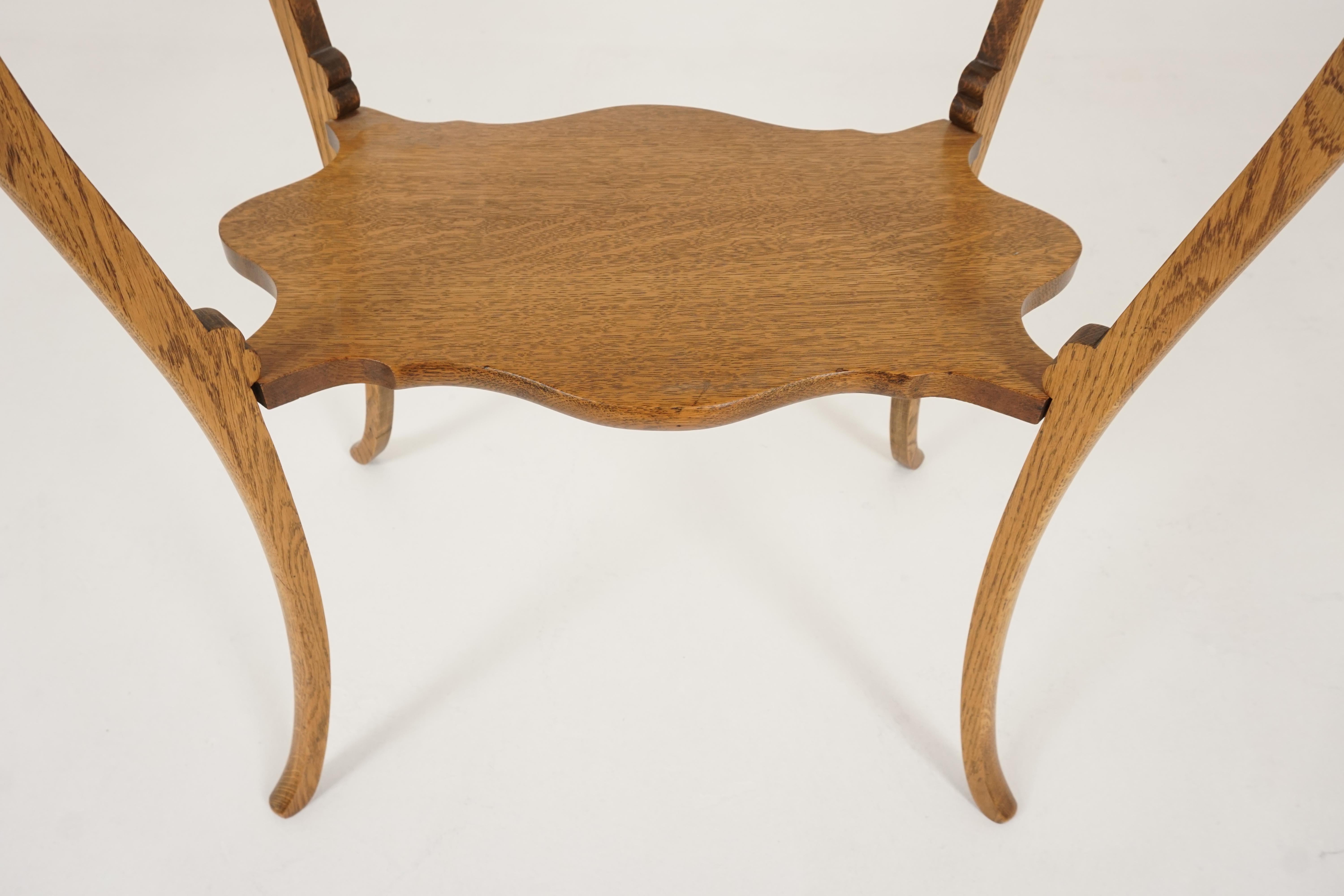 Early 20th Century Antique Tiger Oak Table, Two-Tier Table, Lamp Table, American 1920, B2318