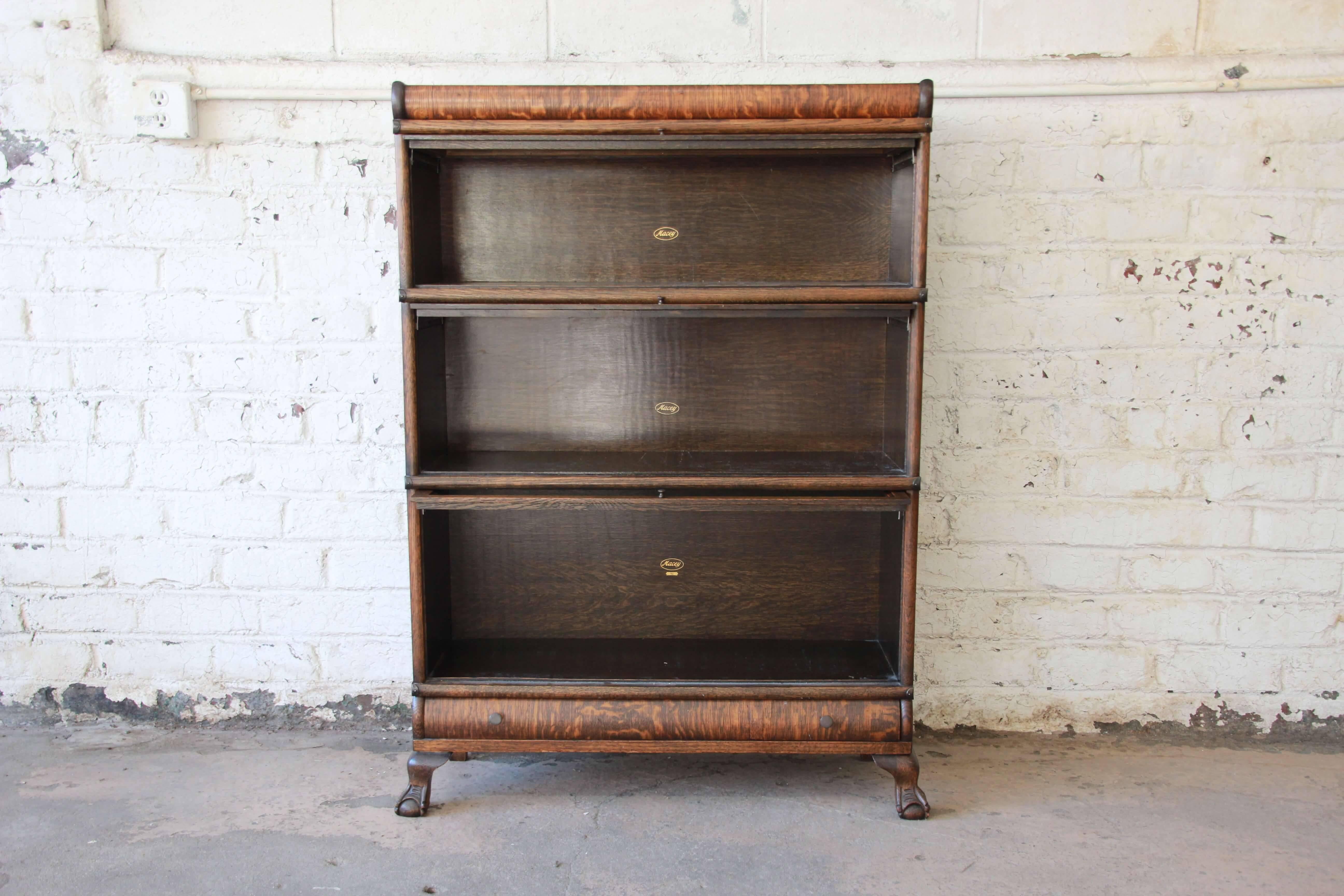 3 stack antique barrister bookcase