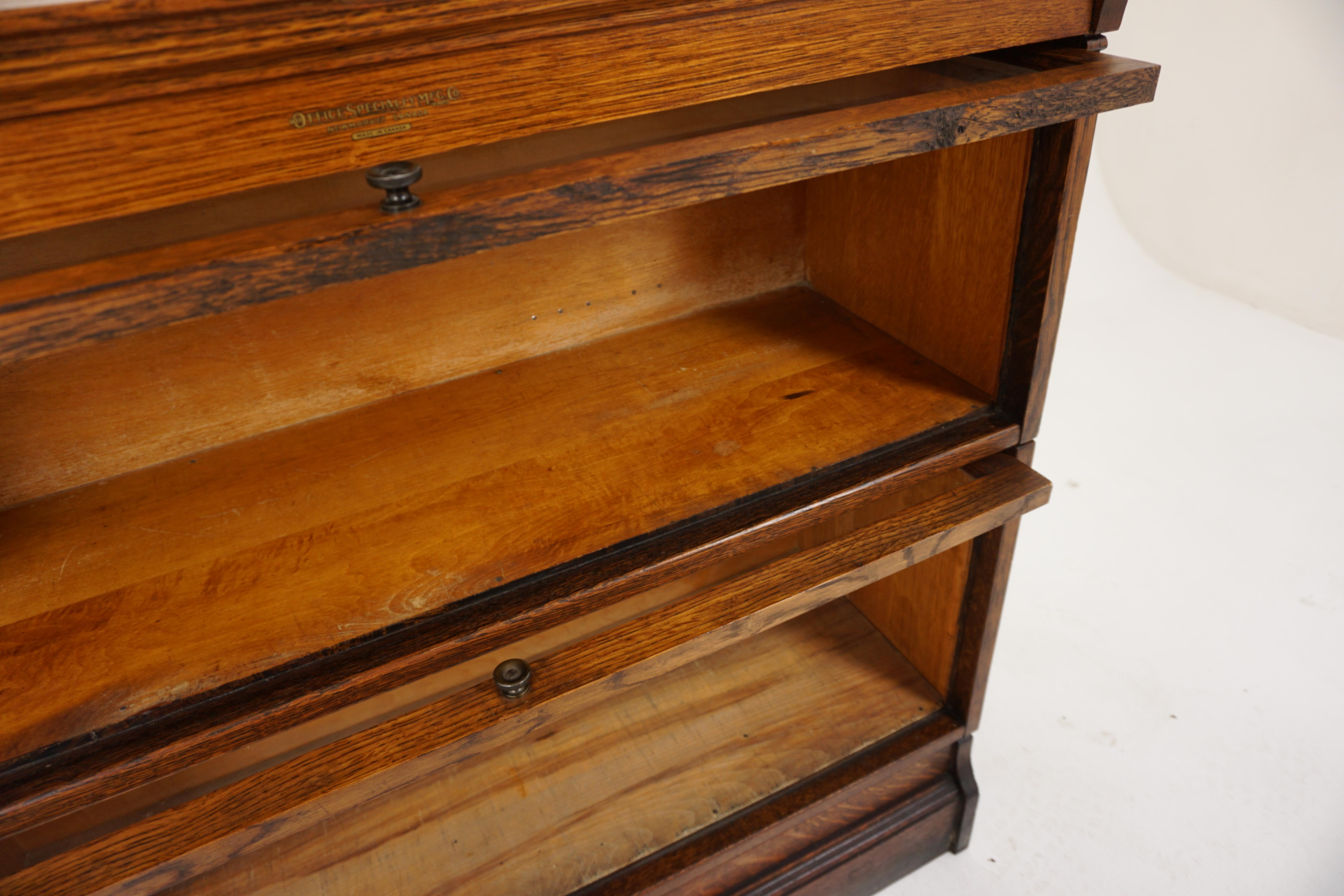 Early 20th Century Antique Tiger Oak Two Tier Sectional Bookcase, Scotland 1920, B2932