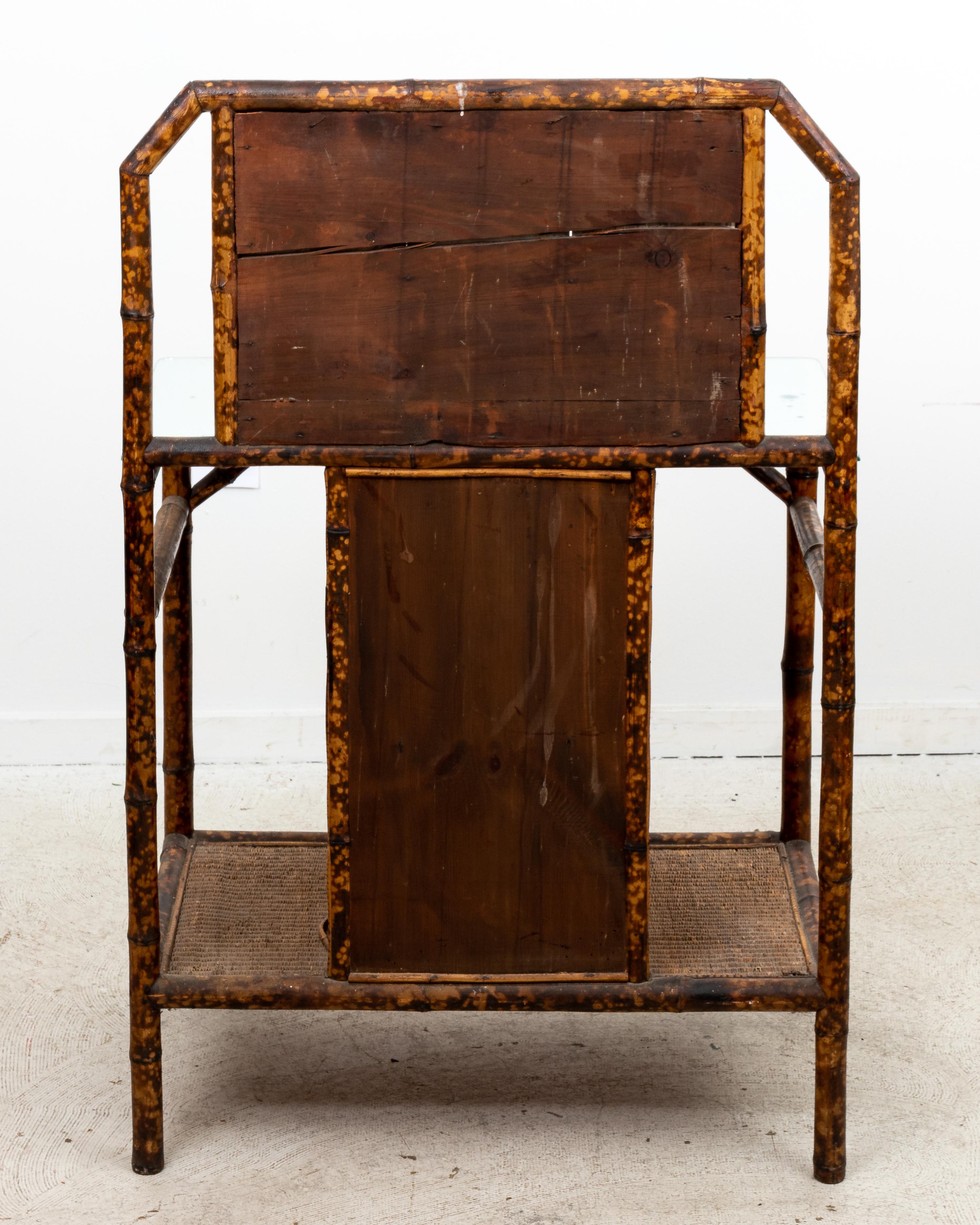 Antique Tile Backed Bamboo Hall Stand Table 4