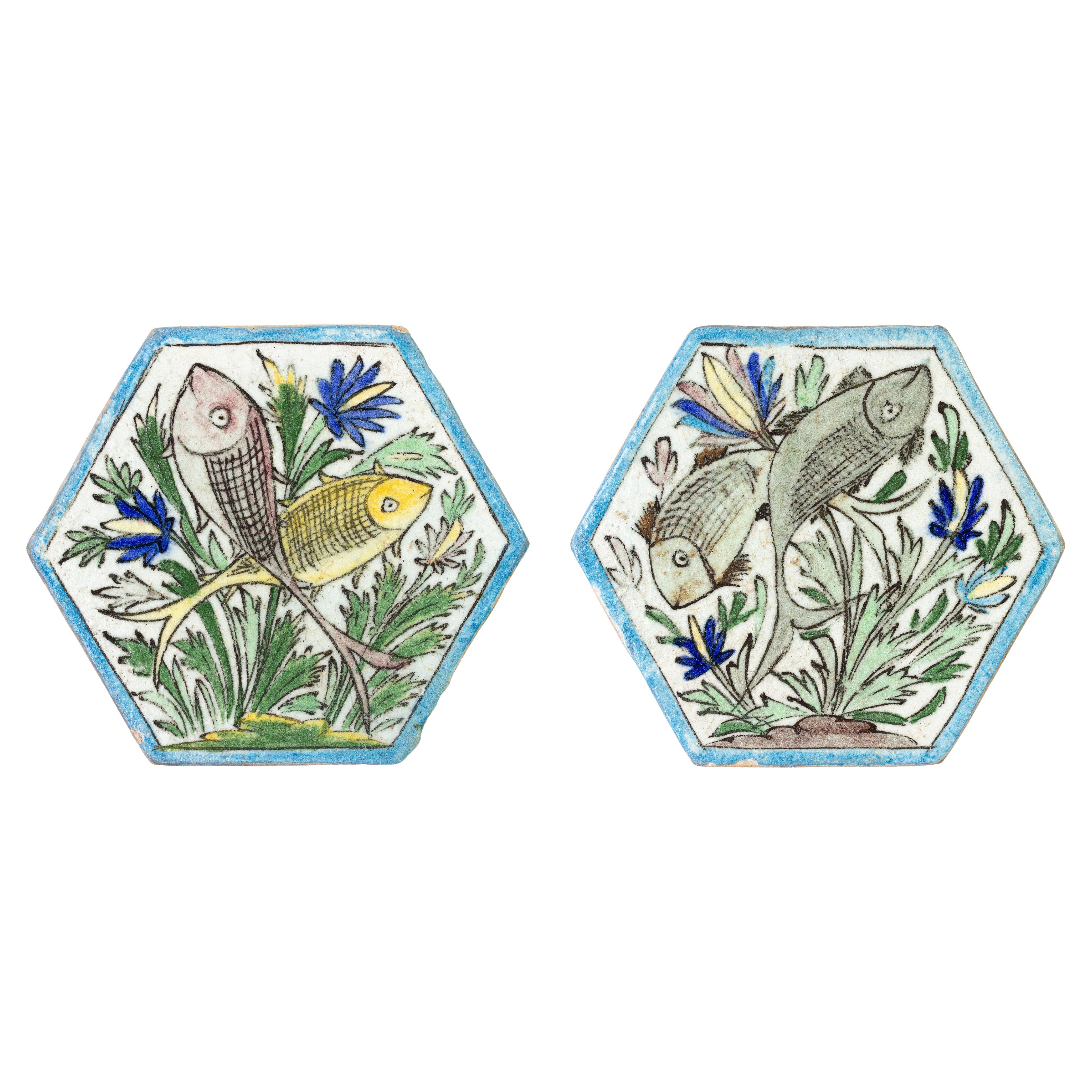 Azulejos Raros Antiguos con Peces