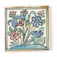 Antike Kacheln mit Blumen, handbemalt