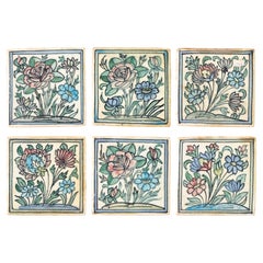 Antique Tiles with Flowers Hand painted