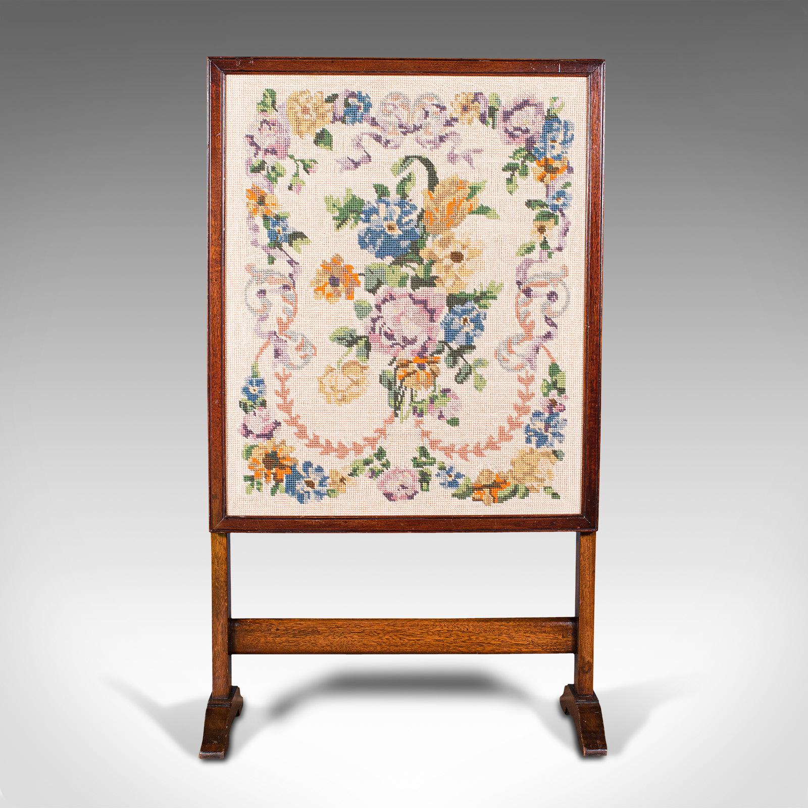 embroidered fire screen