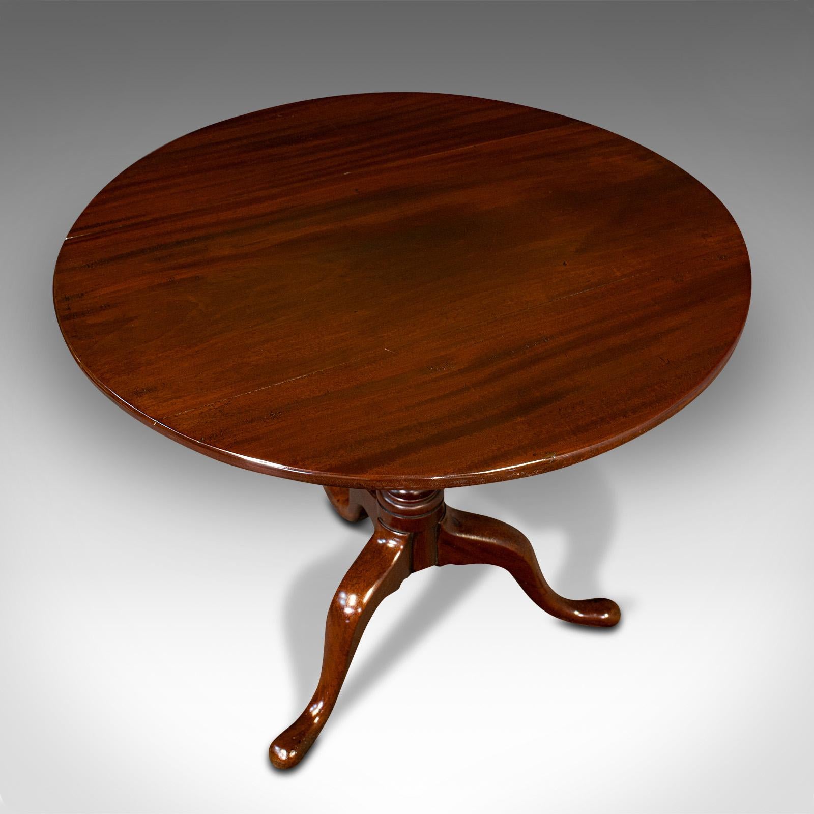 Antique Tilt Top Occasional Table, English, Mahogany, Side, Lamp, Georgian, 1800 For Sale 2
