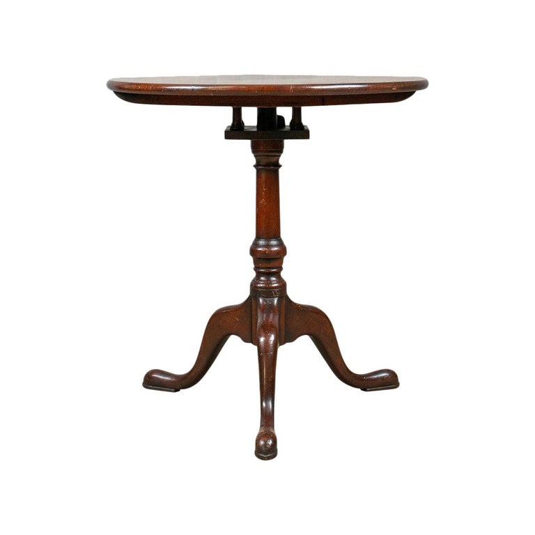 Antique TiltTop Side Table, English, Mahogany, Wine, circa