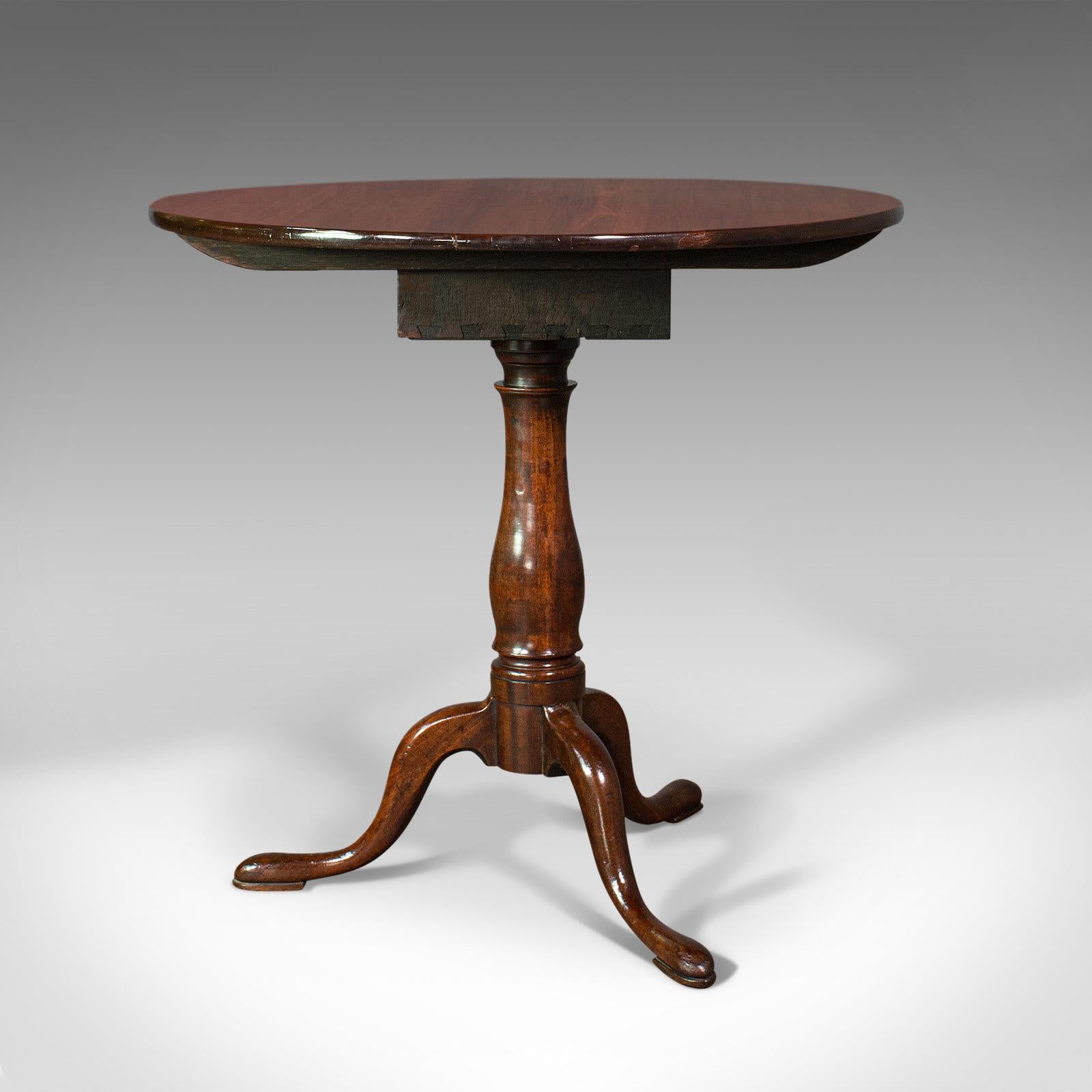 Antique Tilt Top Table, English, Mahogany, Occasional, Wine, Georgian, C.1780 In Good Condition For Sale In Hele, Devon, GB