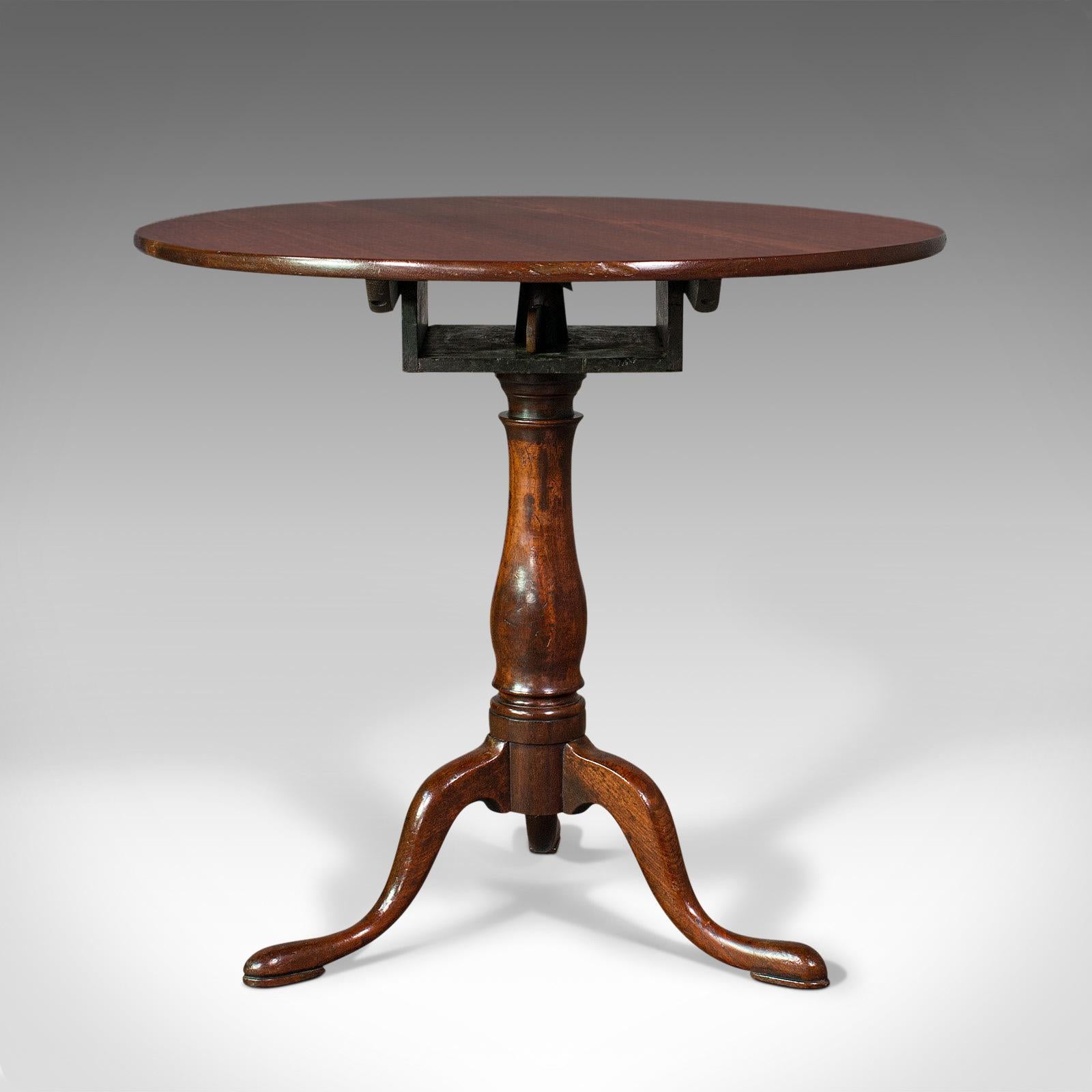 18th Century Antique Tilt Top Table, English, Mahogany, Occasional, Wine, Georgian, C.1780 For Sale