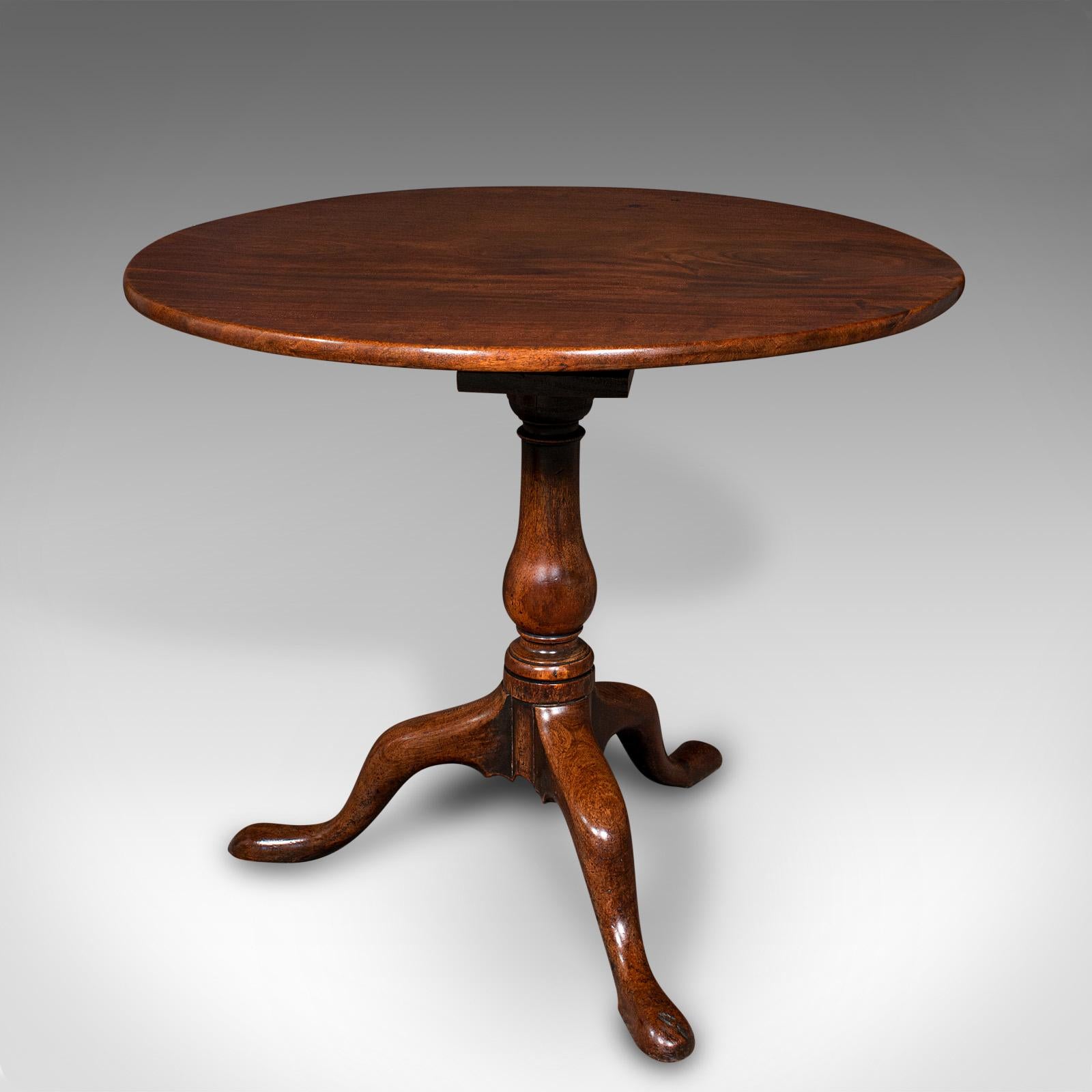 Antique Tilt Top Table, English, Mahogany, Side, Lamp, Rotary, Georgian, C.1760 In Good Condition For Sale In Hele, Devon, GB