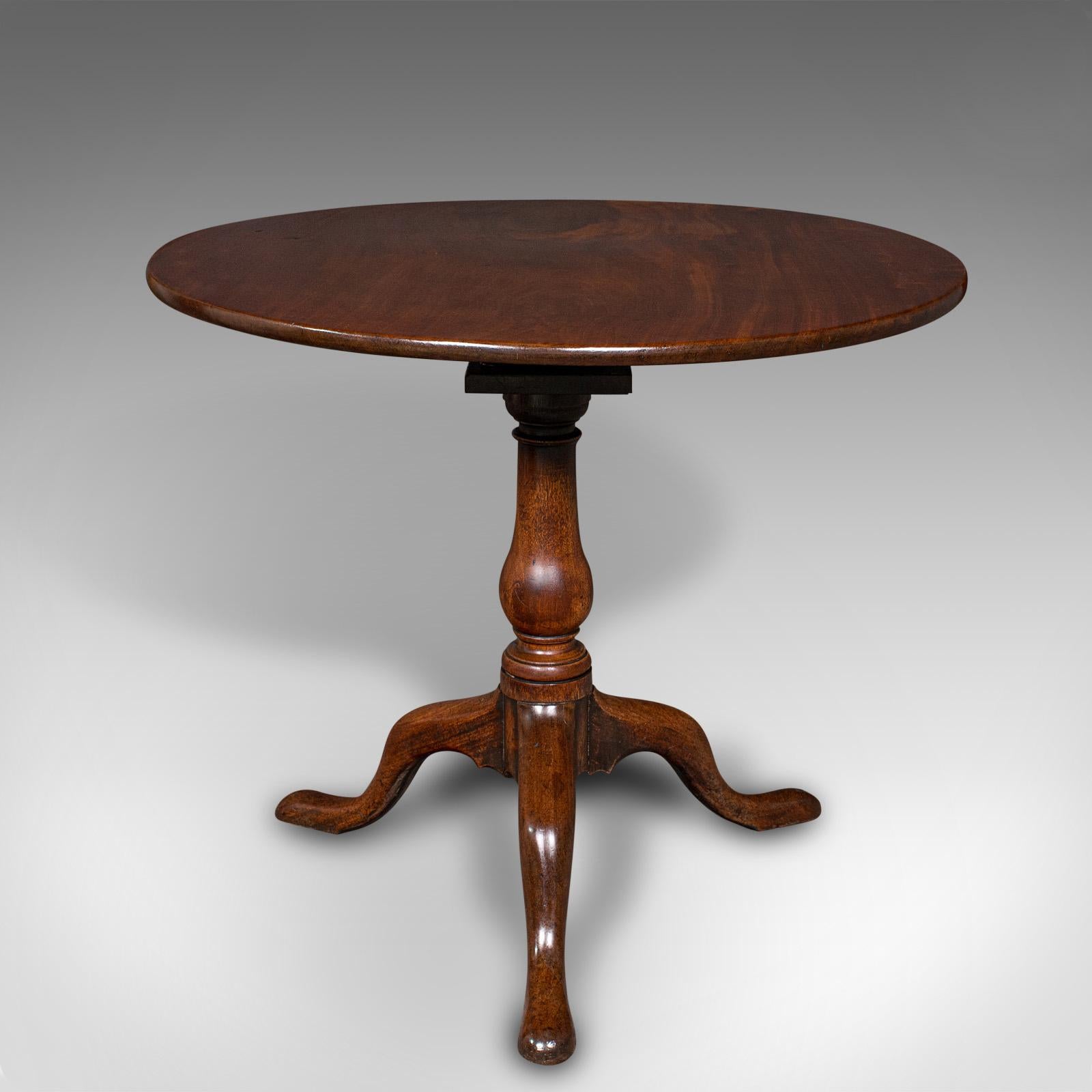 18th Century Antique Tilt Top Table, English, Mahogany, Side, Lamp, Rotary, Georgian, C.1760 For Sale