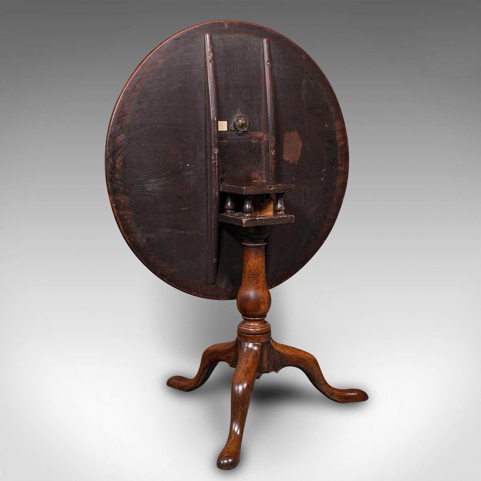 Antique Tilt Top Table, English, Mahogany, Side, Lamp, Rotary, Georgian, C.1760 For Sale 1