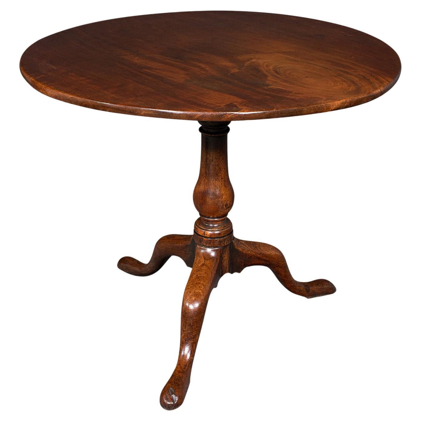 Antique Tilt Top Table, English, Mahogany, Side, Lamp, Rotary, Georgian, C.1760 For Sale