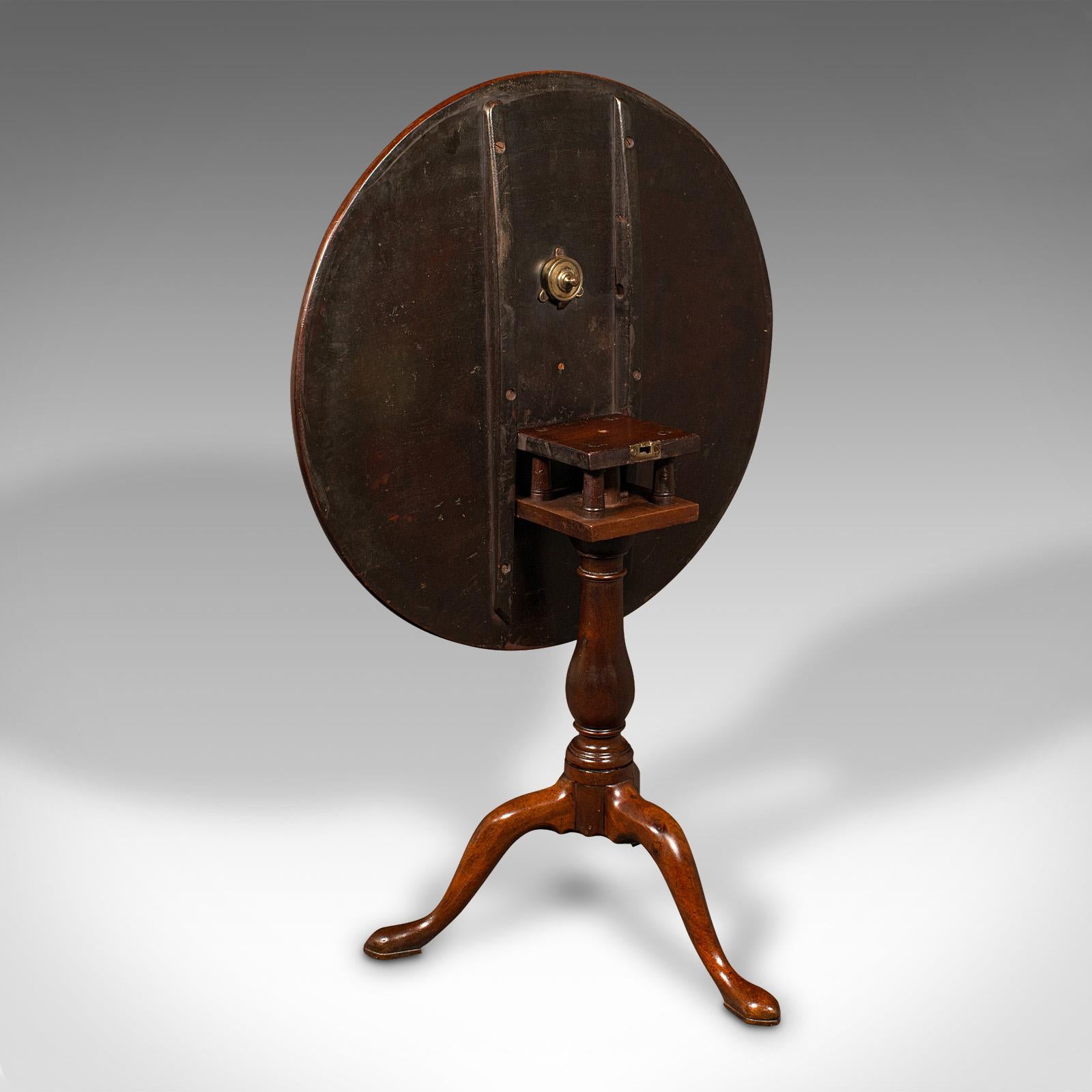 Antique Tilt Top Table, English, Occasional, Birdcage Mount, Georgian, C.1750 For Sale 1