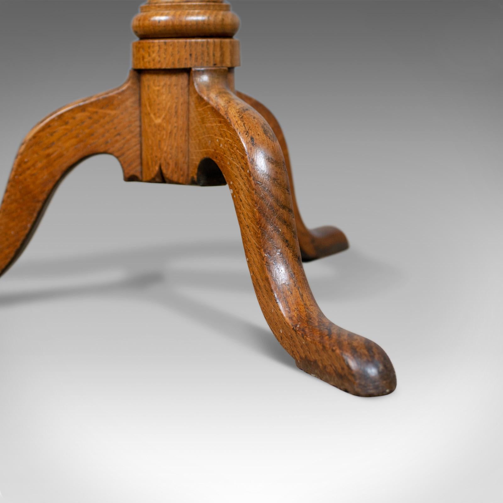 Antique Tilt-Top Table, English, Victorian, Oak, Side, 19th Century, circa 1870 4