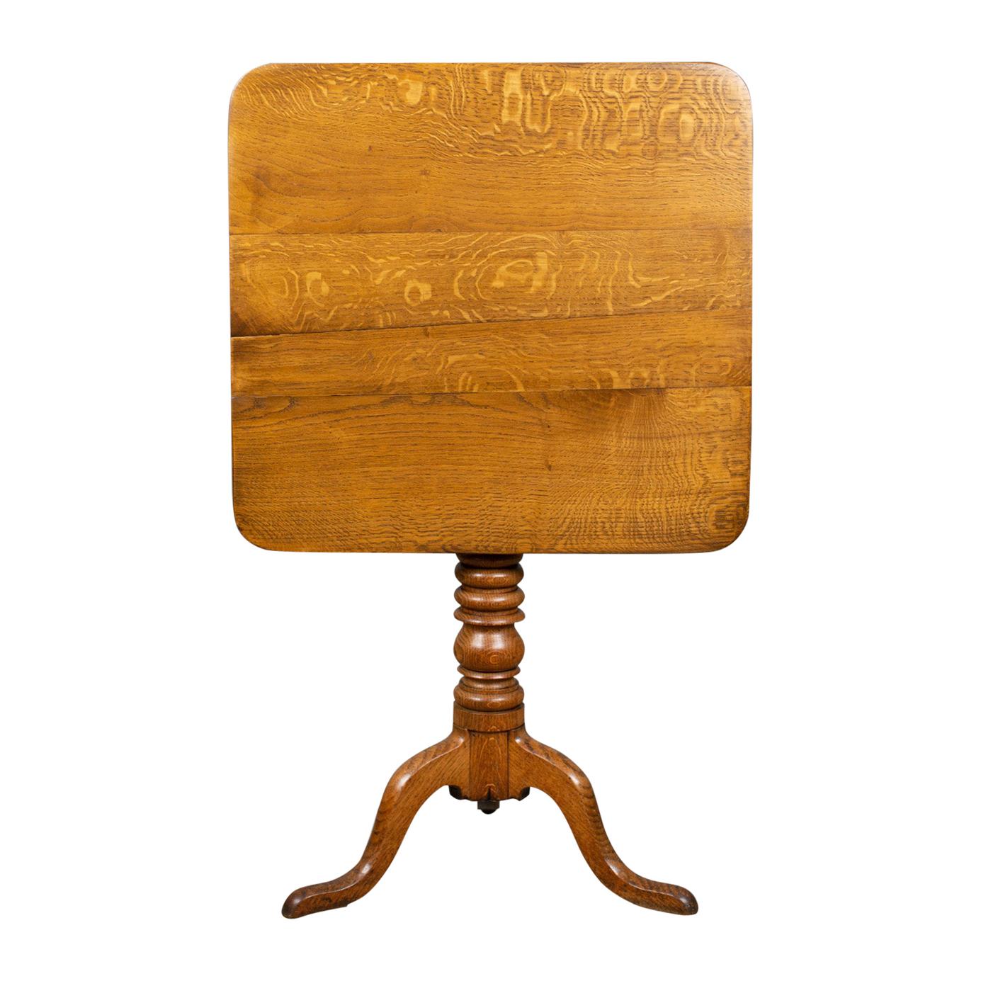 Antique Tilt-Top Table, English, Victorian, Oak, Side, 19th Century, circa 1870