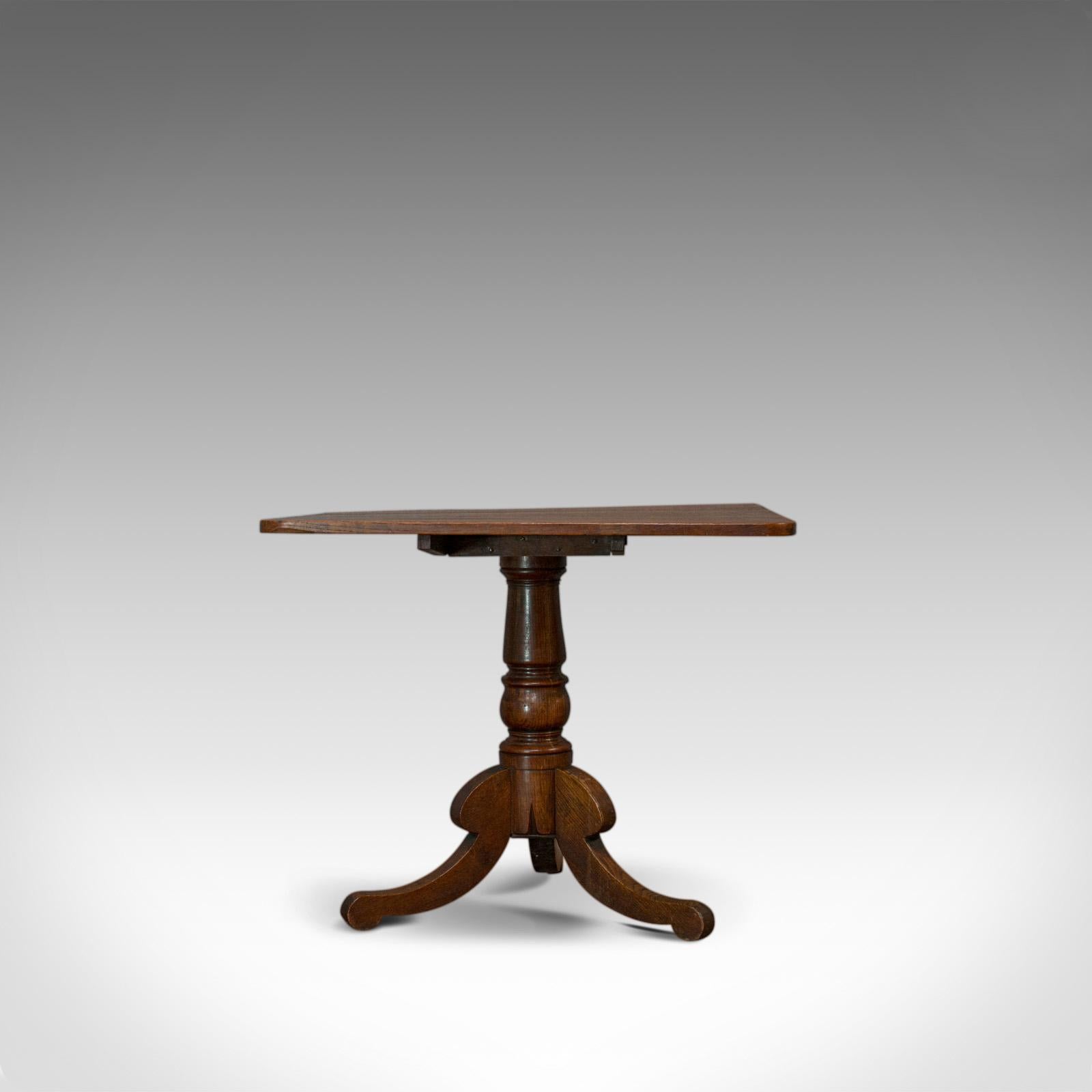 Early Victorian Antique Tilt-Top Table, English, Victorian, Oak, Side, Lamp, Card, circa 1850
