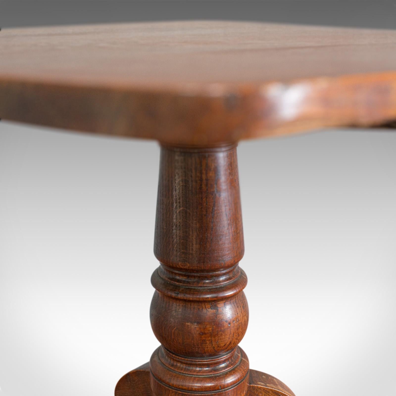 Antique Tilt-Top Table, English, Victorian, Oak, Side, Lamp, Card, circa 1850 2