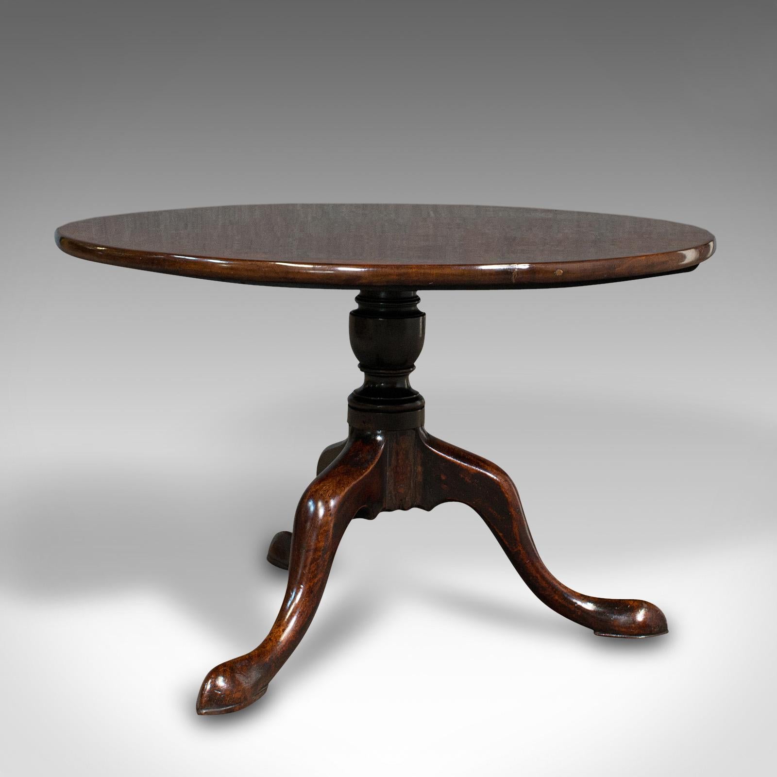 18th Century Antique Tilt Top Table, English, Wine, Afternoon Tea, Early Georgian, Circa 1750 For Sale