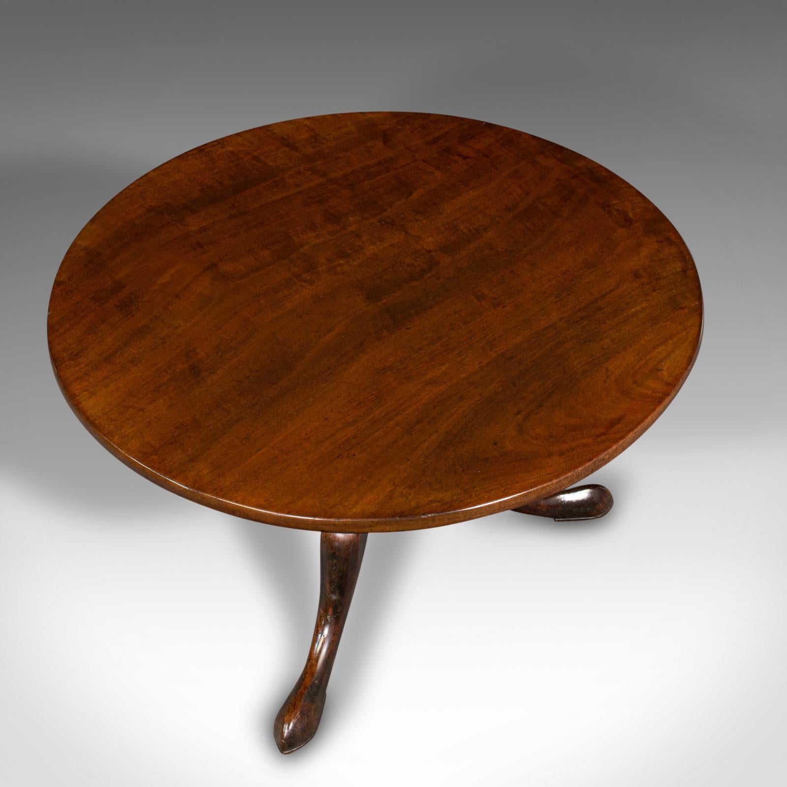 Wood Antique Tilt Top Table, English, Wine, Afternoon Tea, Early Georgian, Circa 1750 For Sale