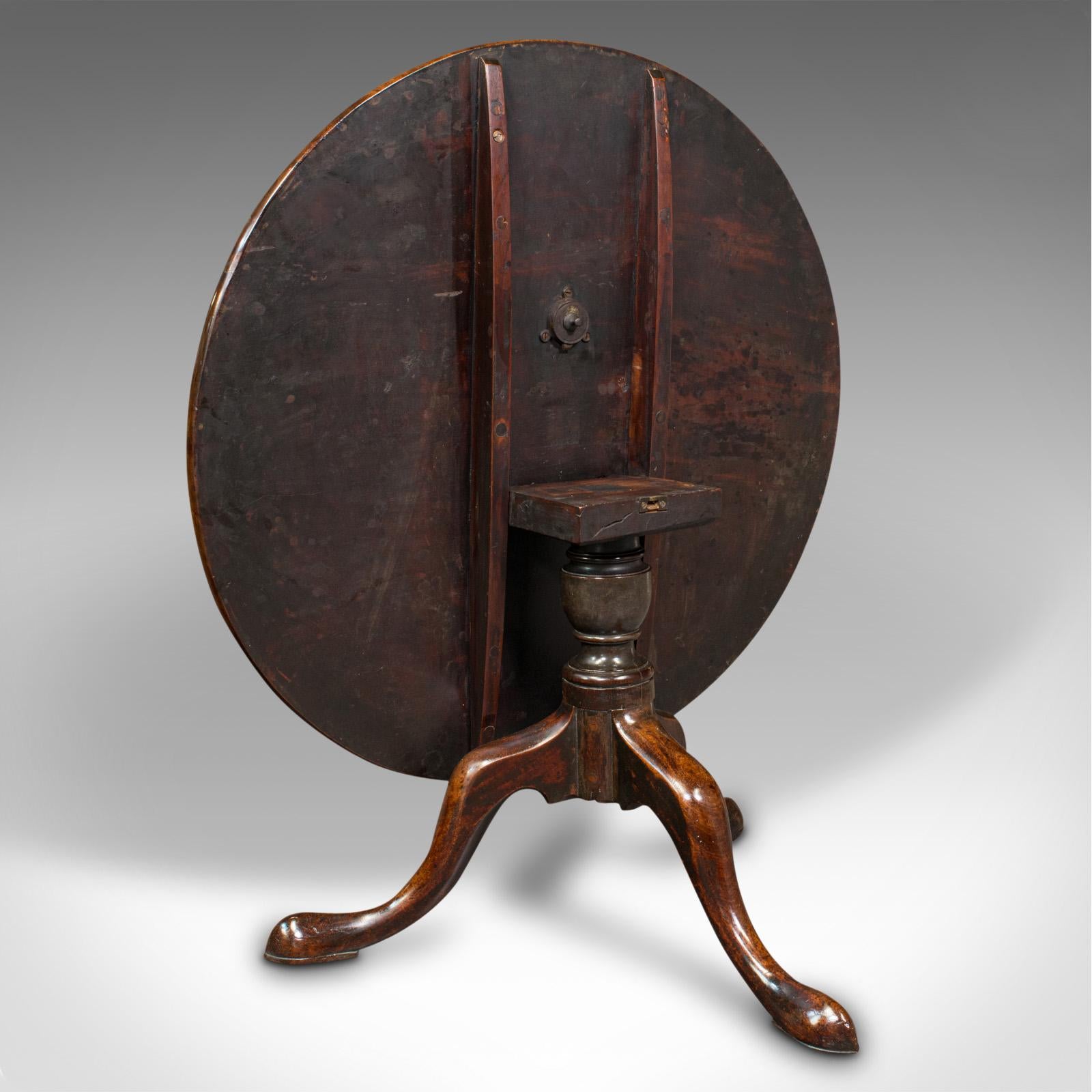 Antique Tilt Top Table, English, Wine, Afternoon Tea, Early Georgian, Circa 1750 For Sale 2