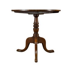 Antique Tilt-Top Table, Georgian, Oak, Side, Lamp, English, circa 1800