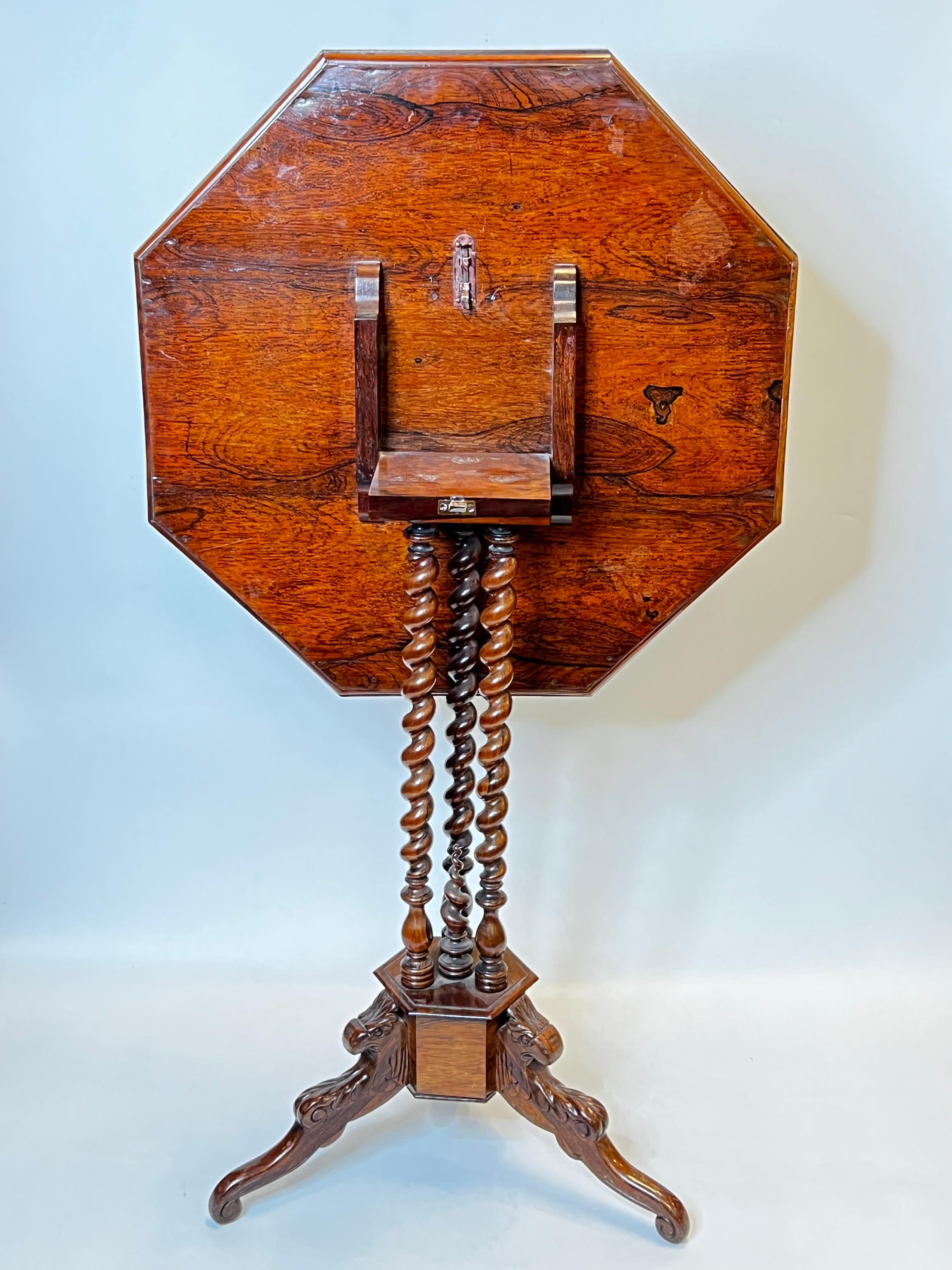 American Antique Tilt-Top Tripod Table with Hand-Painted Floral Top